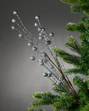 Silver Glitter Berry Christmas Tree Spray, 78 cm