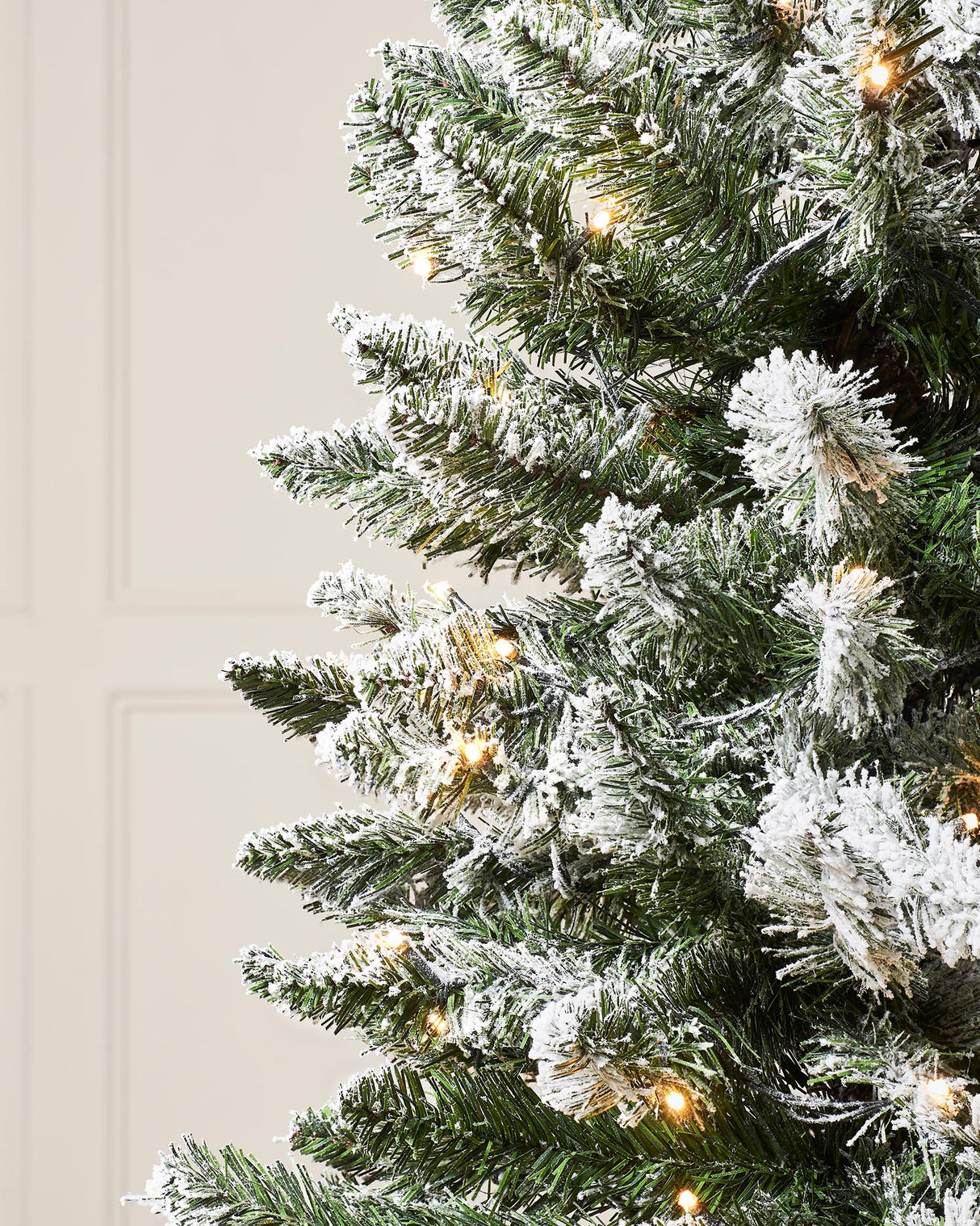 Pre-Lit Snow Flocked Pencil Christmas Tree, 6.5 ft