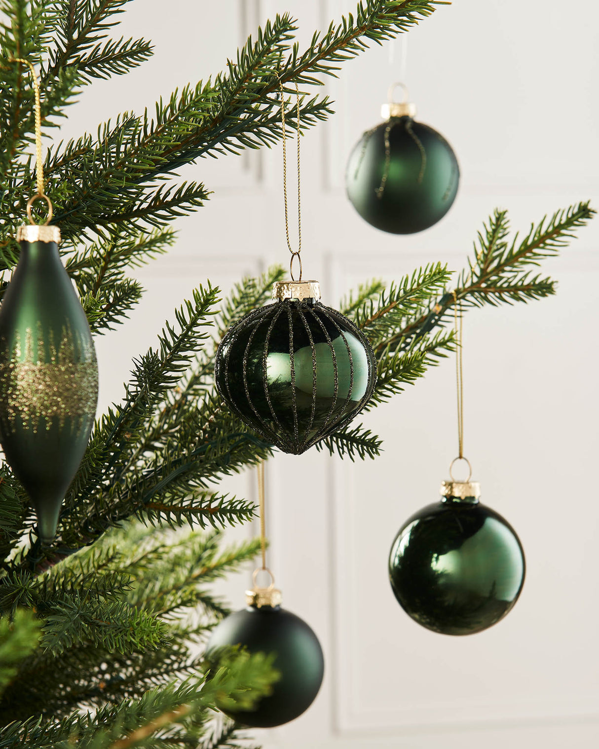 Sage Green Glass Baubles, 20 Pack