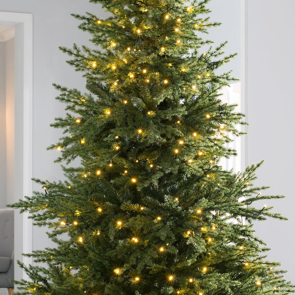 Pre-Lit Traditional Fir Multi-Function Christmas Tree, 6 ft