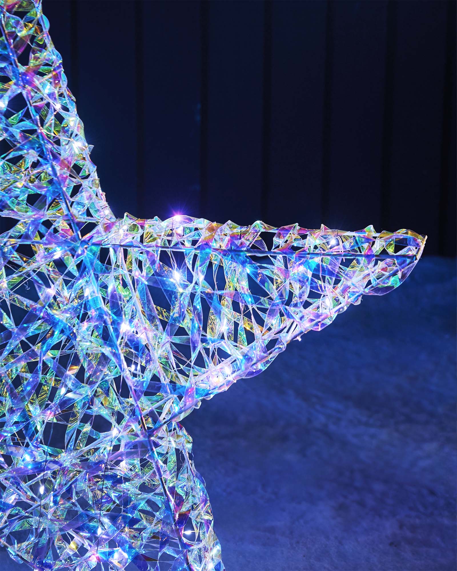 3D Iridescent Star Light Silhouette