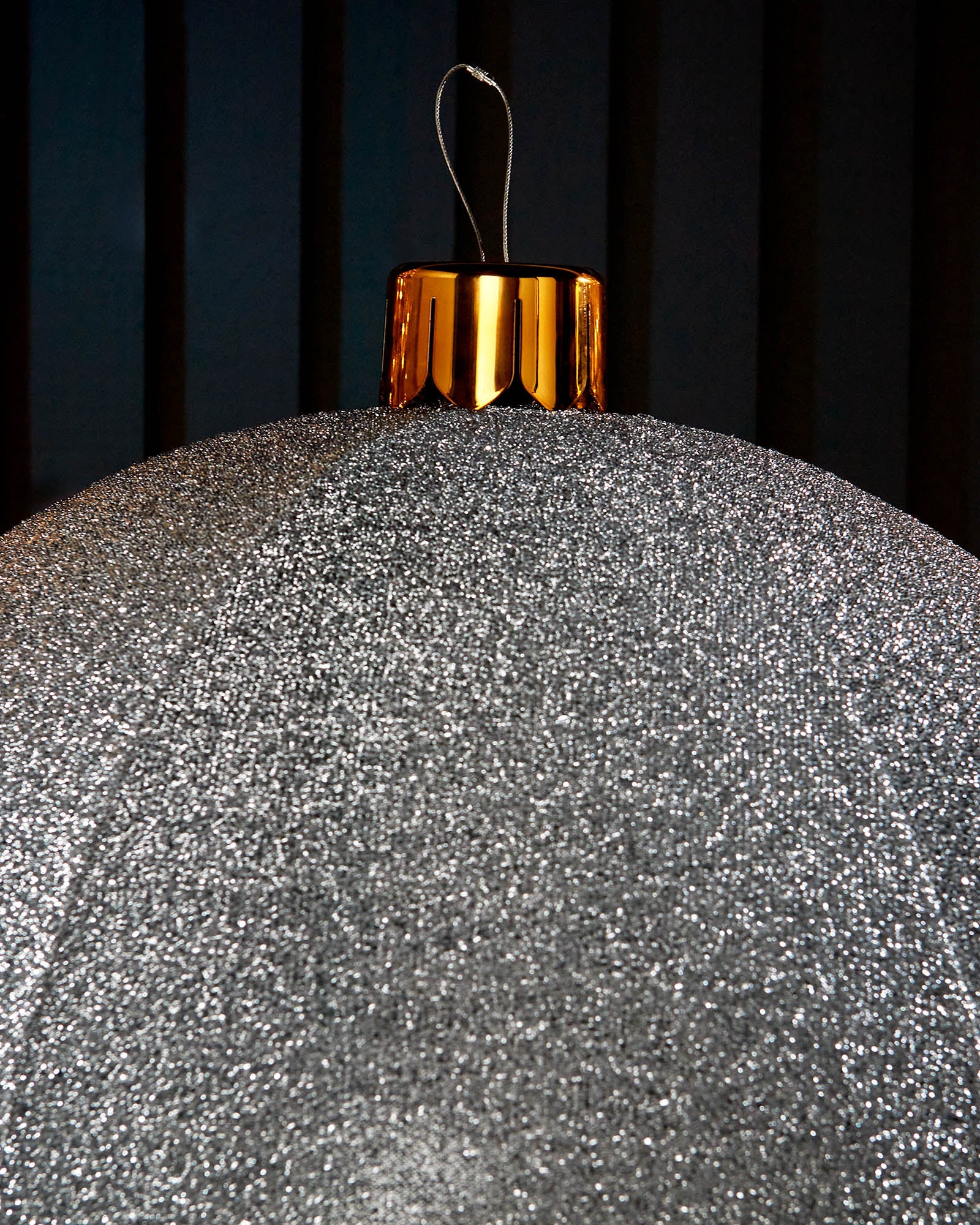 Inflatable Tinsel Christmas Bauble, Silver, 76 cm