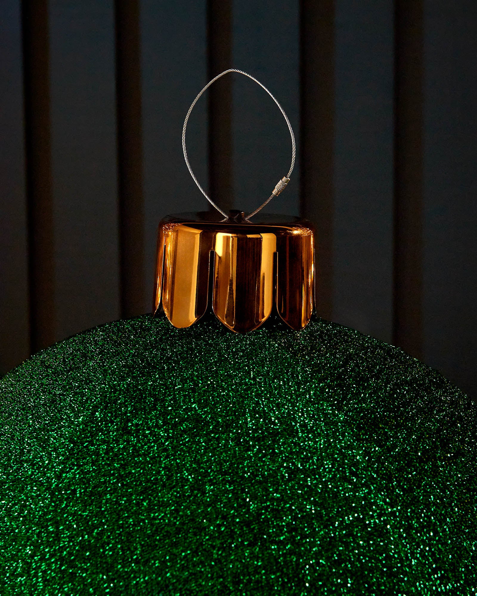 Inflatable Tinsel Christmas Bauble, Green, 45 cm