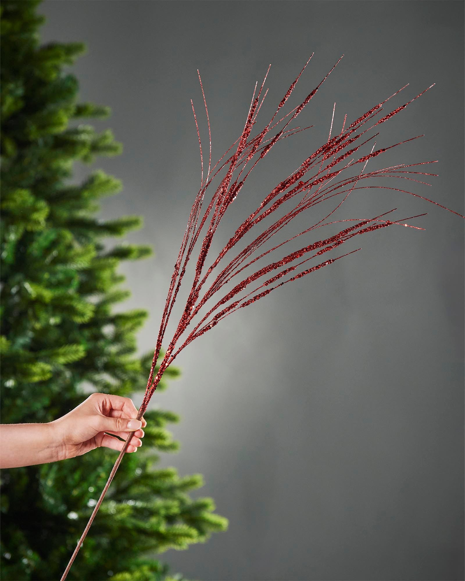 Glitter Wispy Spray, Red, 100 cm