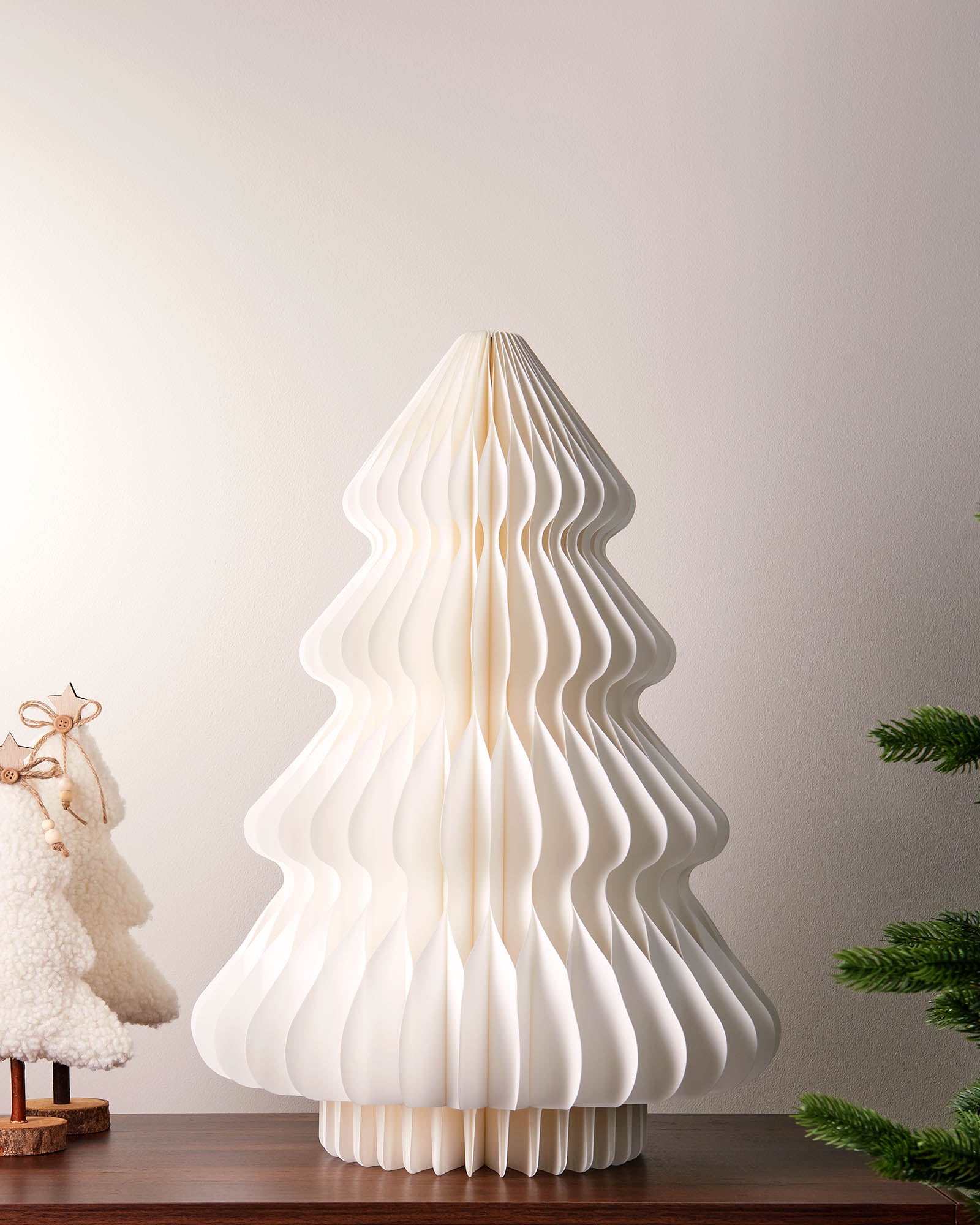 Off-White Paper Honeycomb Christmas Tree, 2 ft