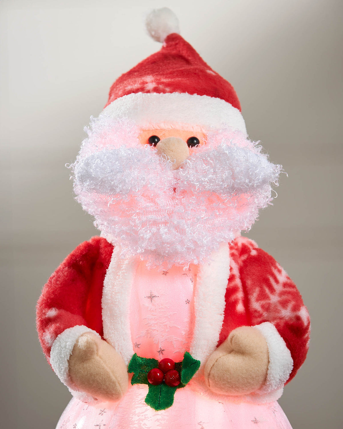 Musical Colour Changing Santa Figurine, 34 cm
