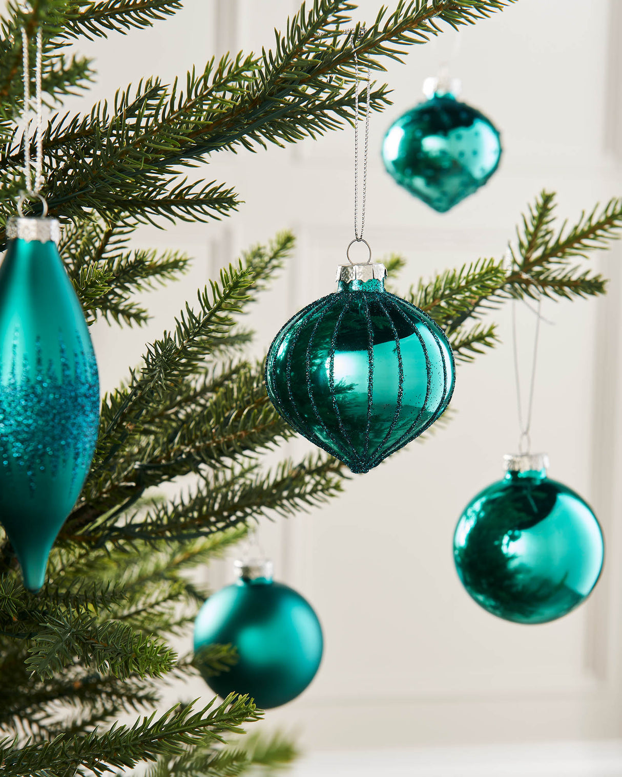 Teal Glass Baubles, 20 Pack