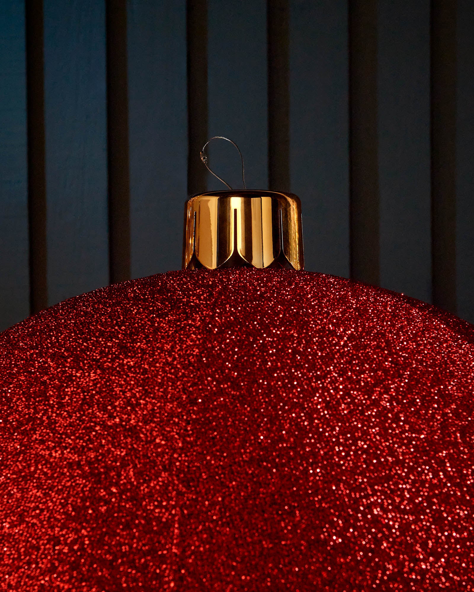 Inflatable Tinsel Christmas Bauble, Red, 76 cm