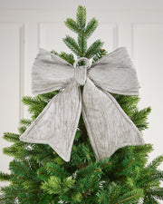 Vintage Velvet Christmas Bow, Silver, 30 cm