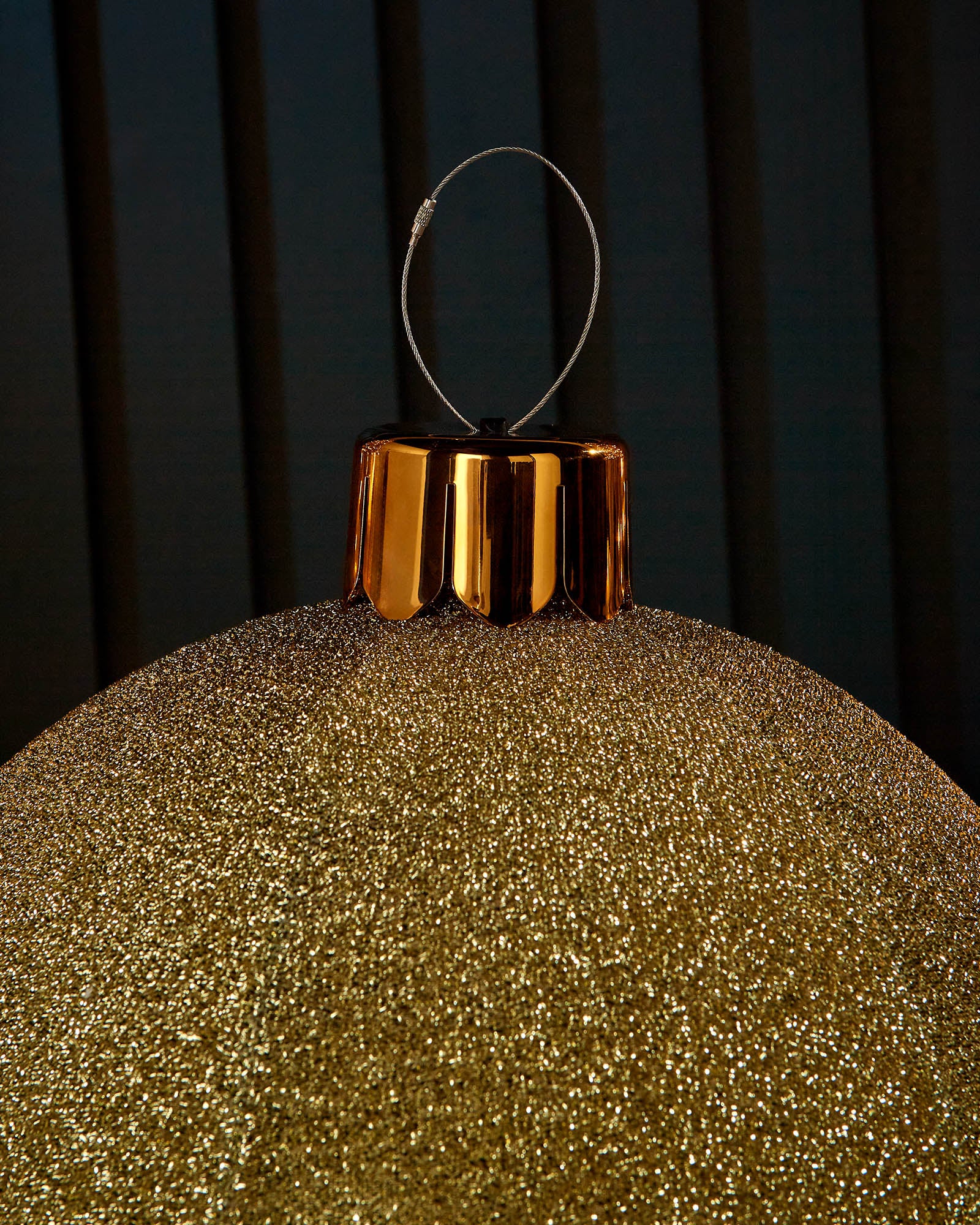 Inflatable Tinsel Christmas Bauble, Gold, 45 cm