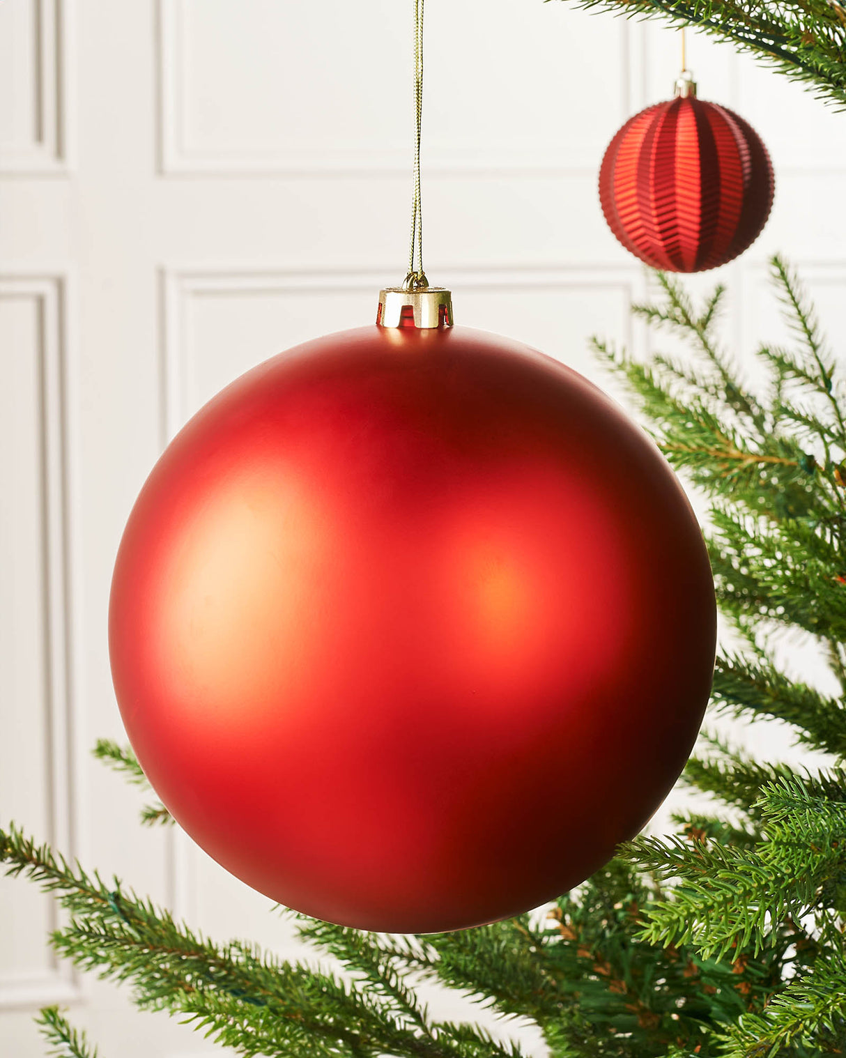 Red Large Matt Shatterproof Bauble, 20 cm