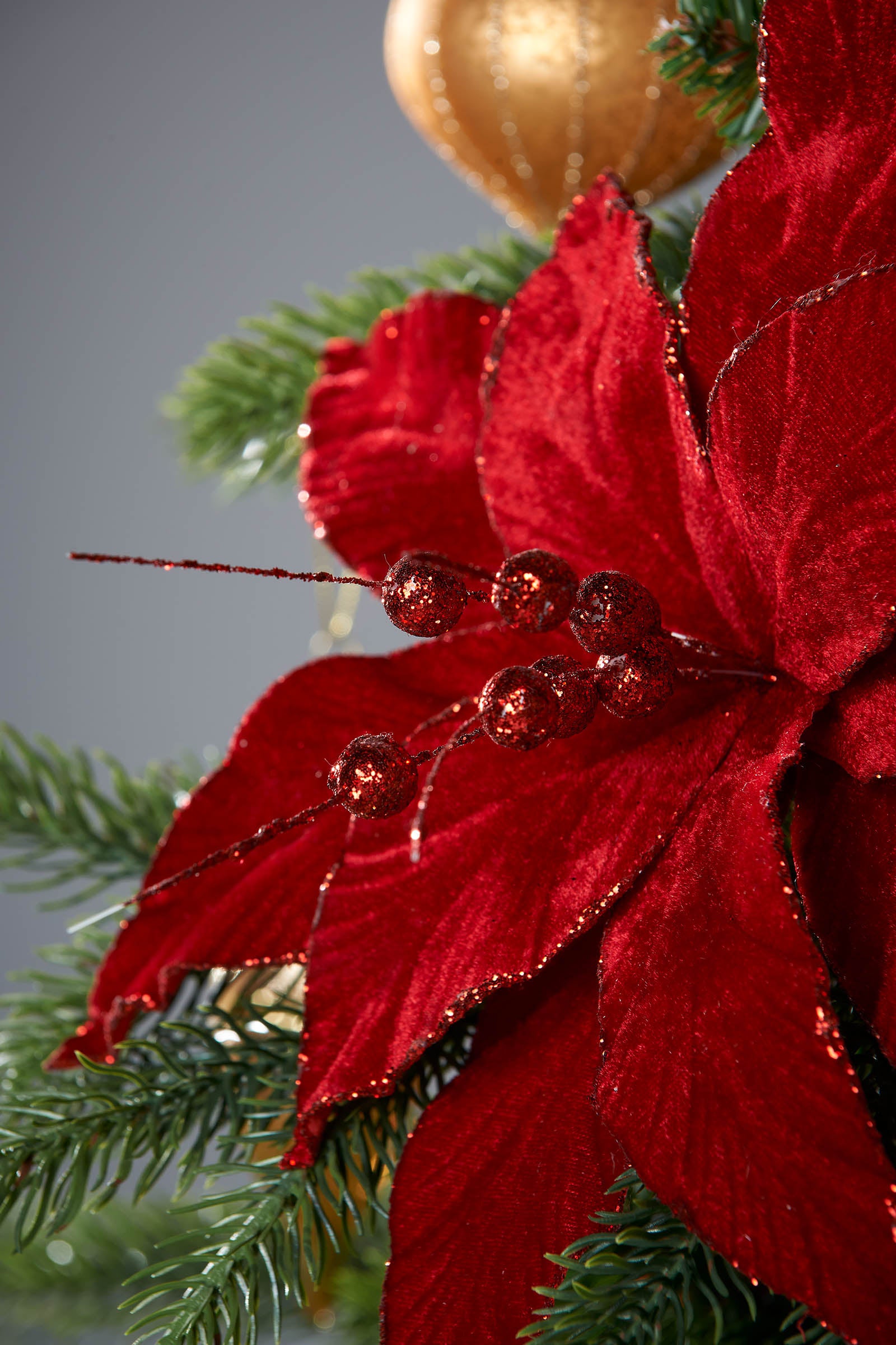 Red Artificial Poinsettia Flower, 25 cm
