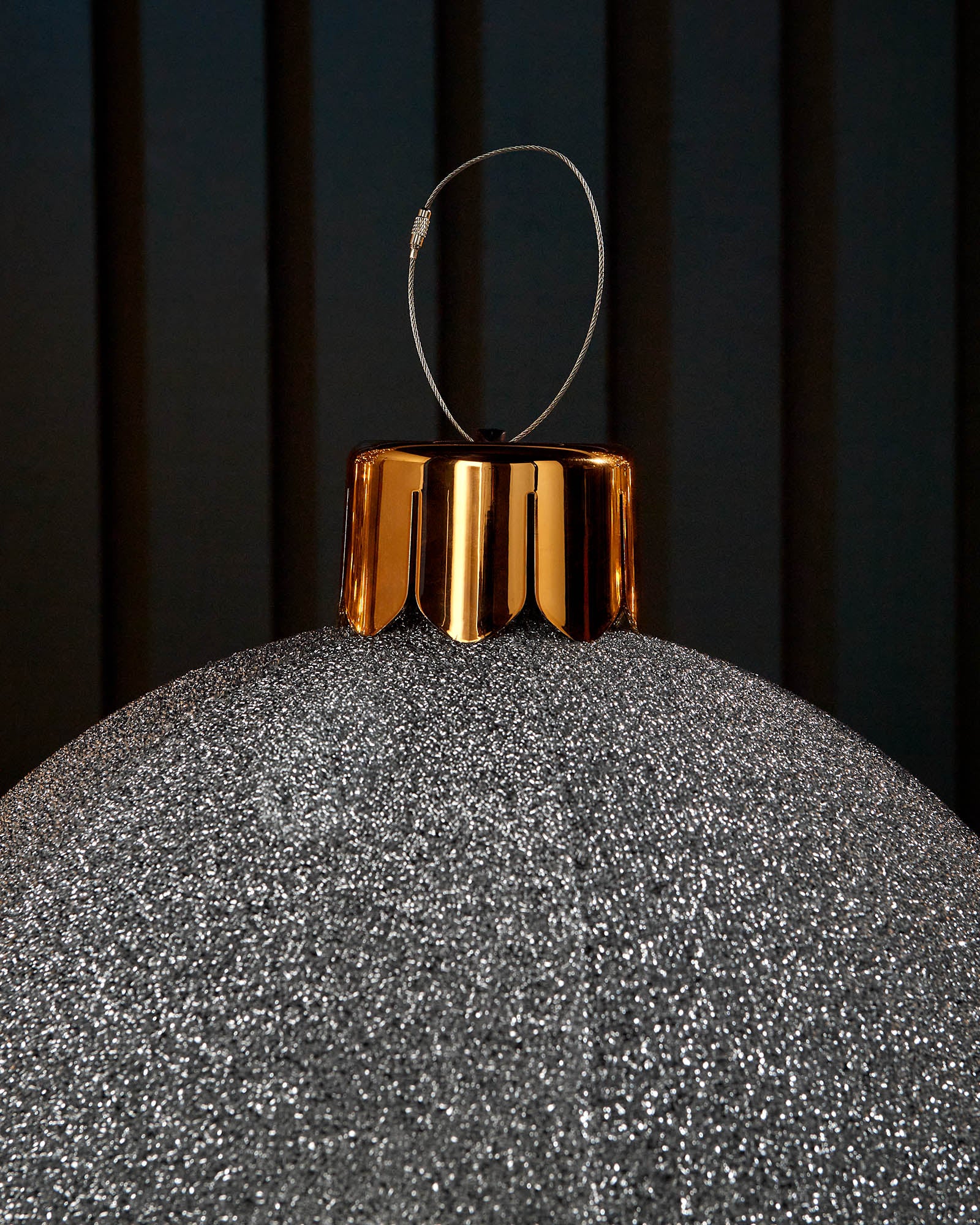 Inflatable Tinsel Christmas Bauble, Silver, 45 cm