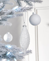White Glass Baubles, 20 Pack