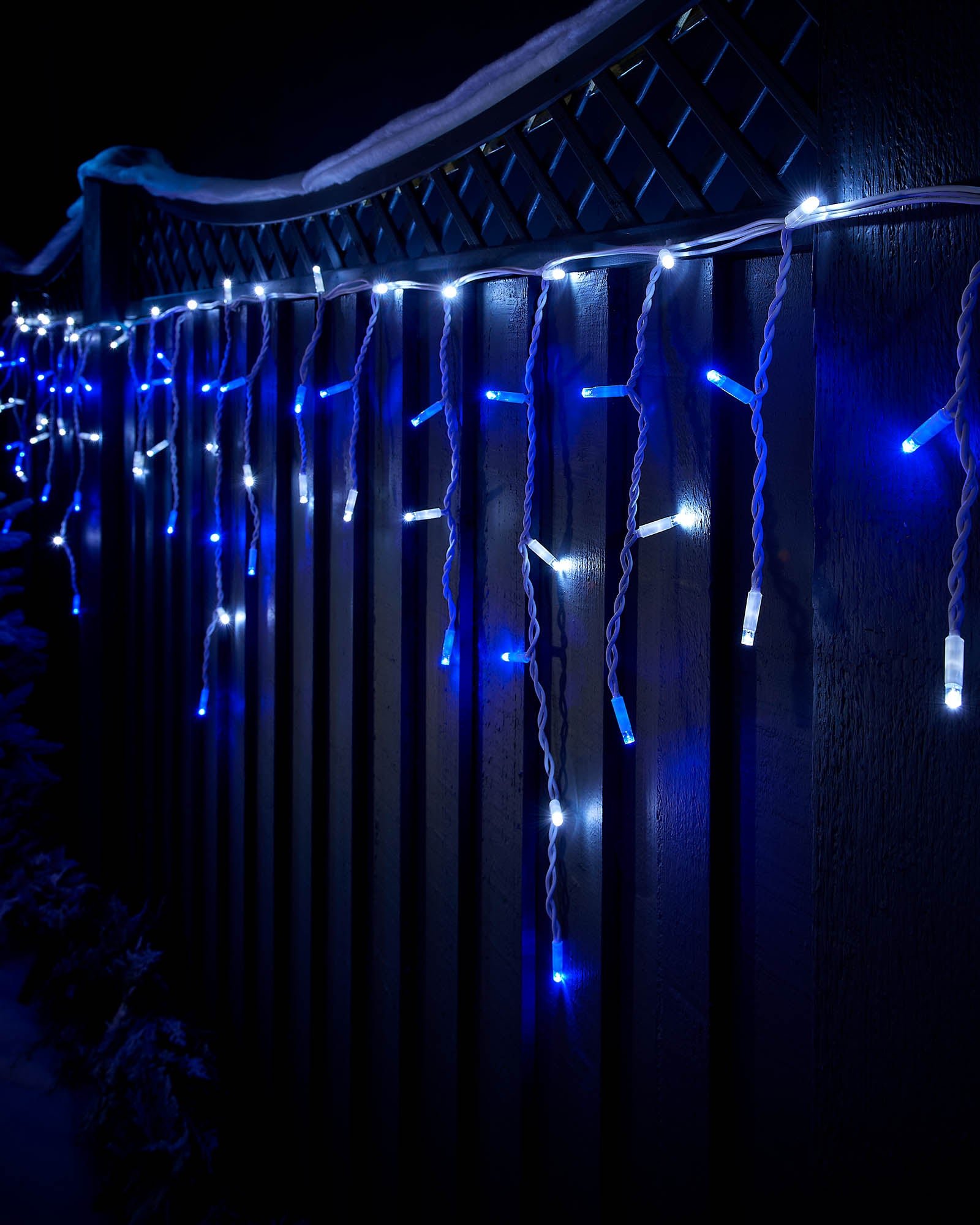 Pro Series Connectable Icicle Lights, Blue / White
