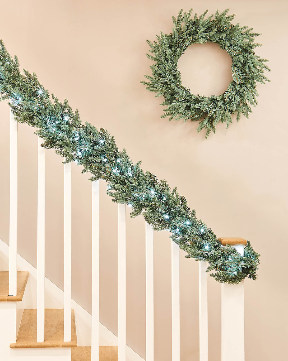 Pre-Lit Blue Mixed Pine Garland, 9 ft