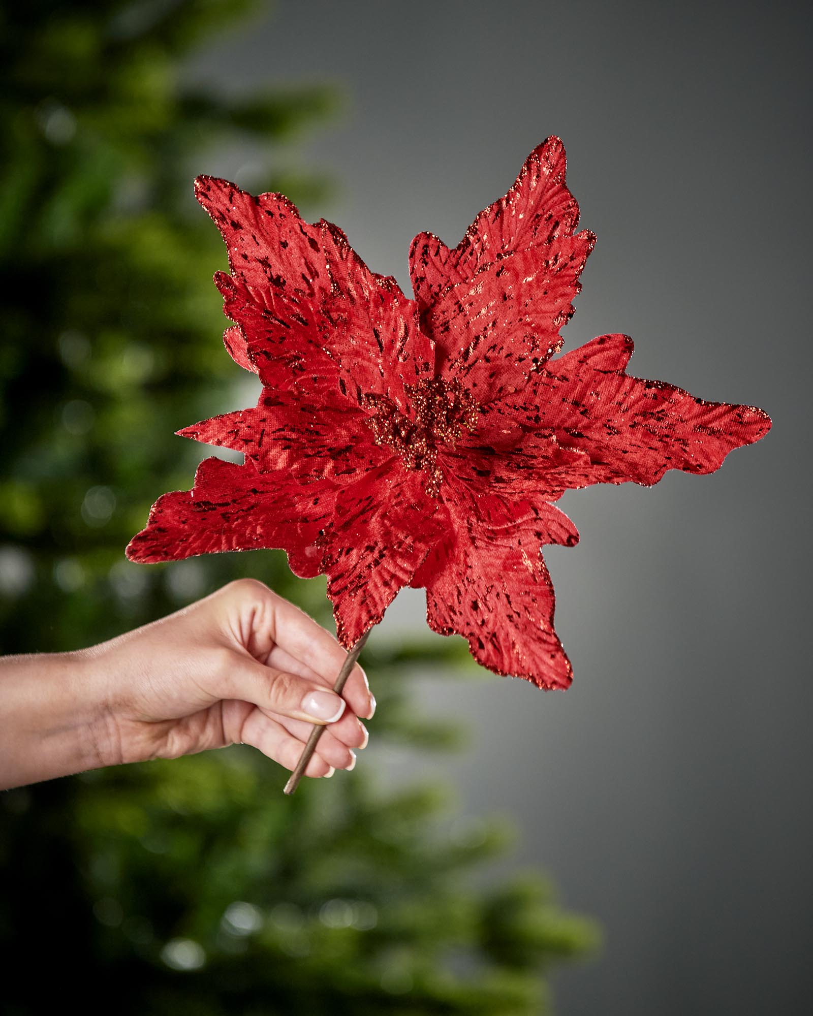 Red Artificial Poinsettia Flower, 30 cm