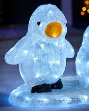 Pre-Lit Acrylic Penguin Family Figurine, 51 cm