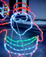 LED Santa Stop Here Rope Light Window Silhouette, 81 cm