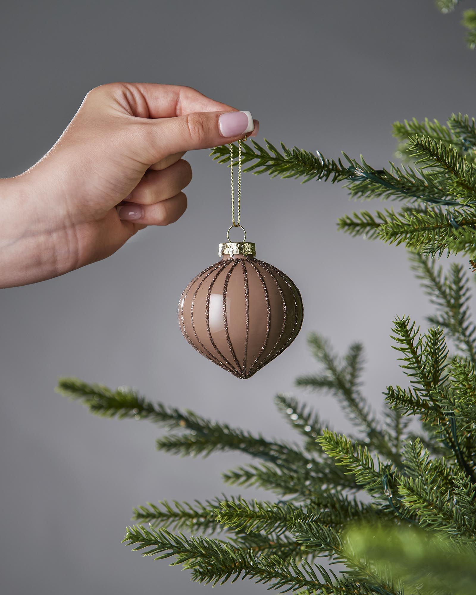 Set of 20 Glass Baubles, Mocha