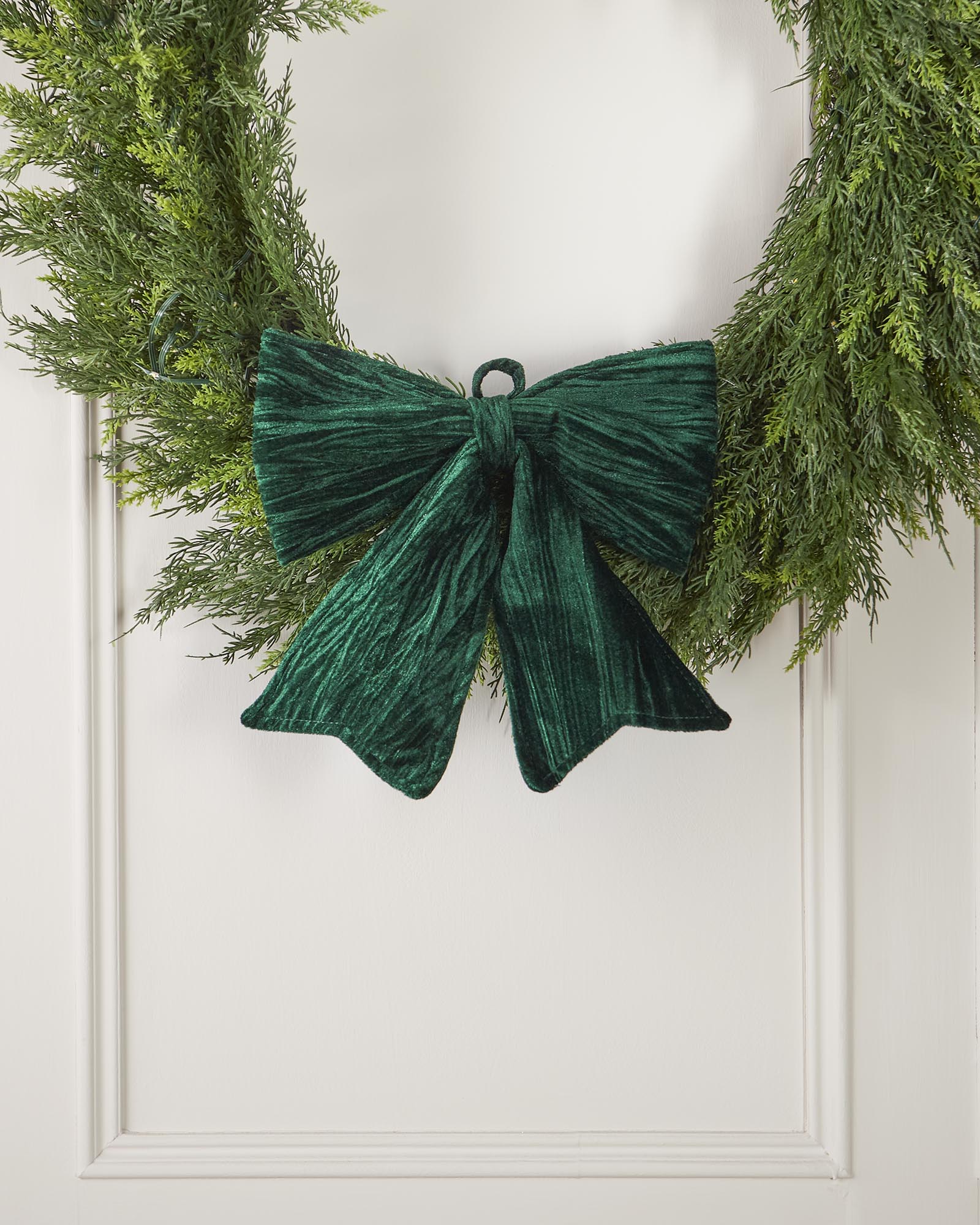 Vintage Velvet Christmas Bow, Sage Green, 30 cm