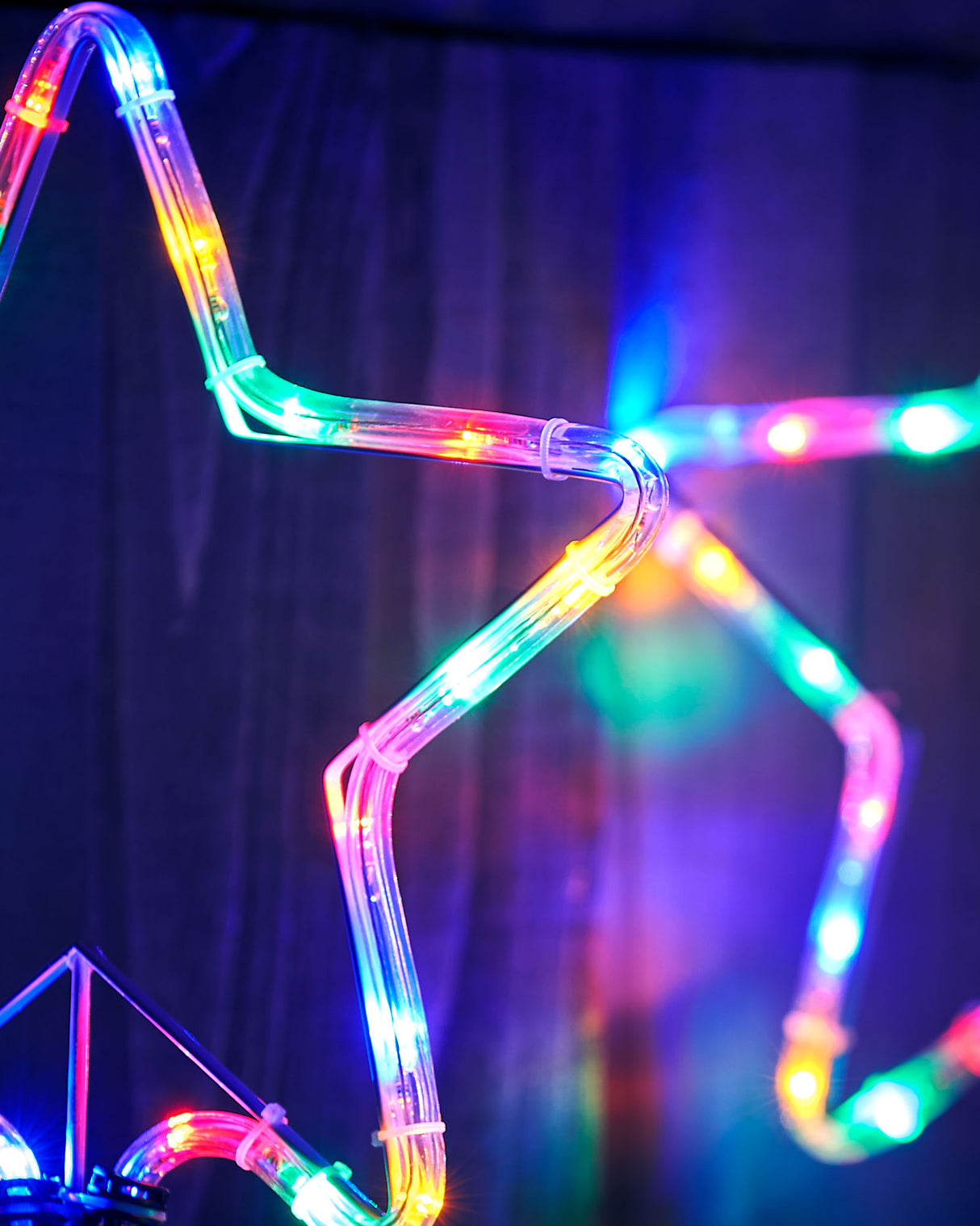 Set of 4 Flashing Star Rope Light Silhouette, 120 cm