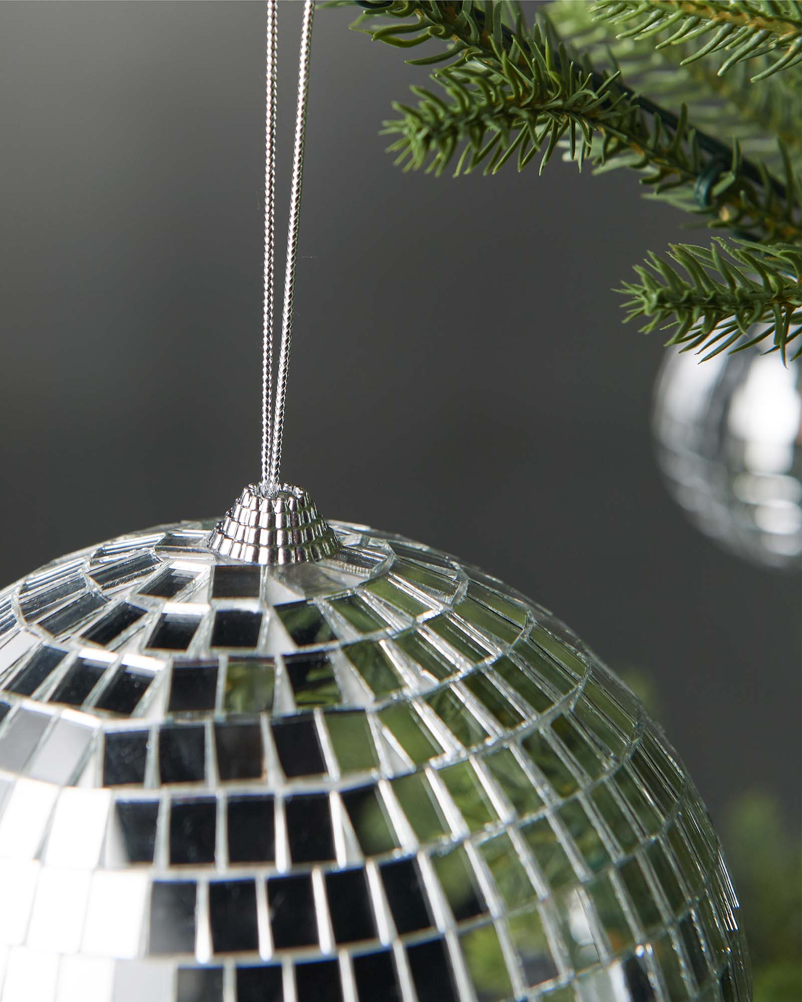 Oversized Disco Ball Bauble, Silver, 15 cm
