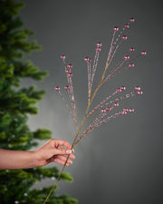 Pink Glitter Berry Christmas Tree Vine, 1.3 m