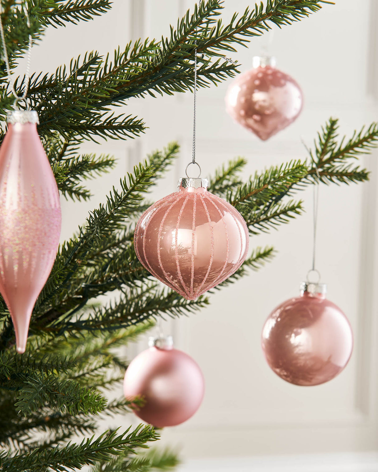 Twenty Baby Pink Glass Baubles – We R Christmas