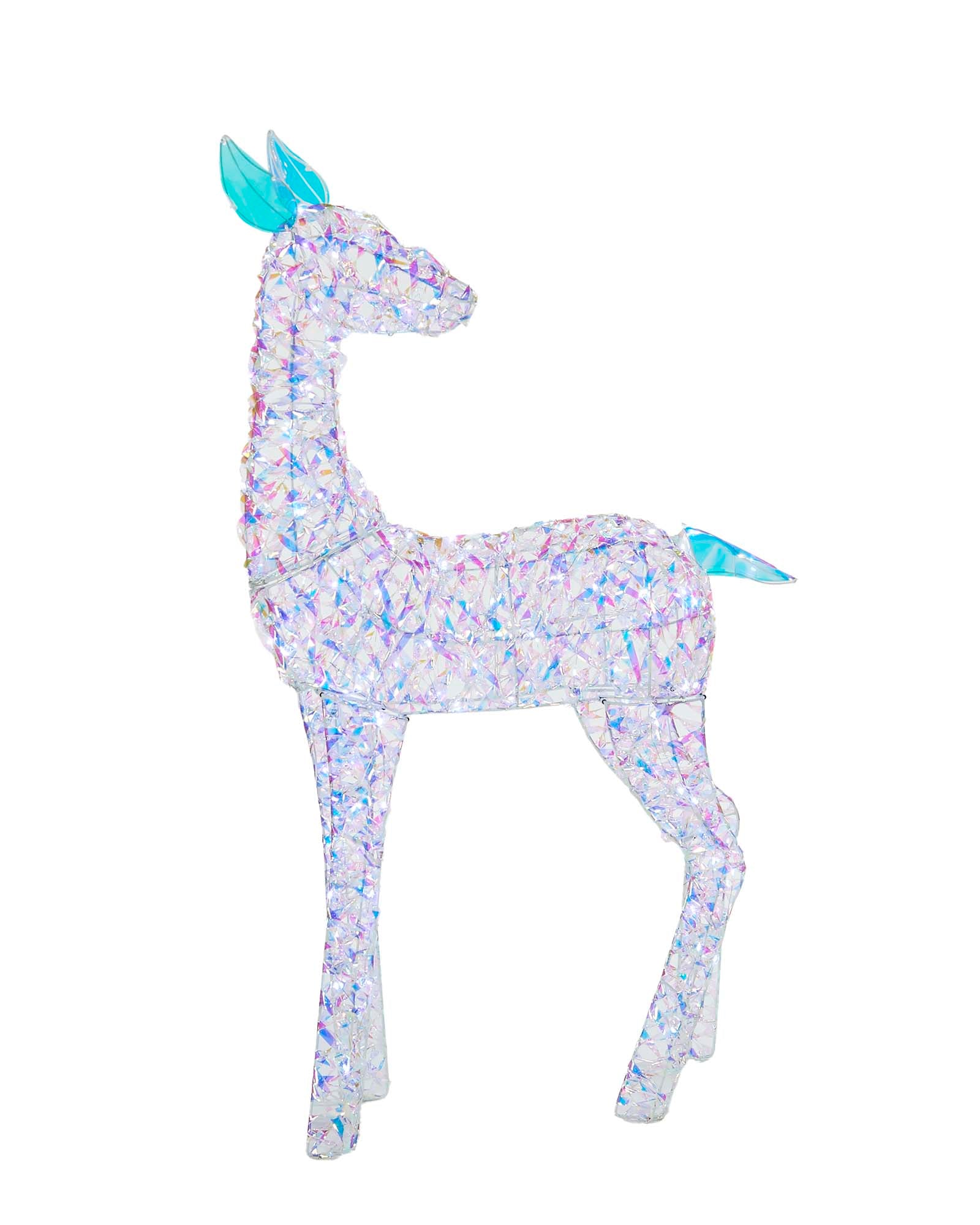 Pre-Lit 3D Reindeer Family Silhouette, Iridescent