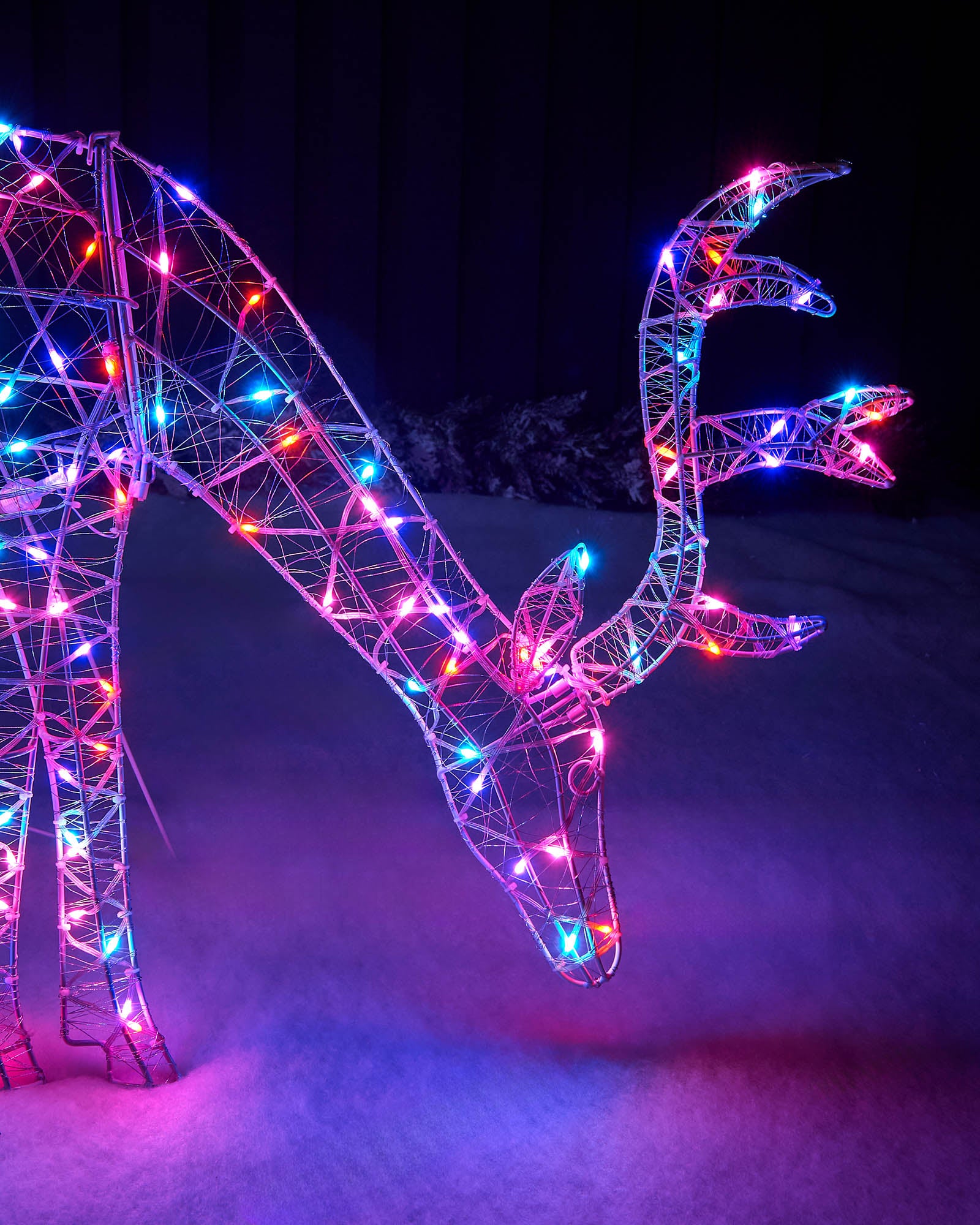 Pre-Lit 2D Aurora Grazing Reindeer, 95 cm