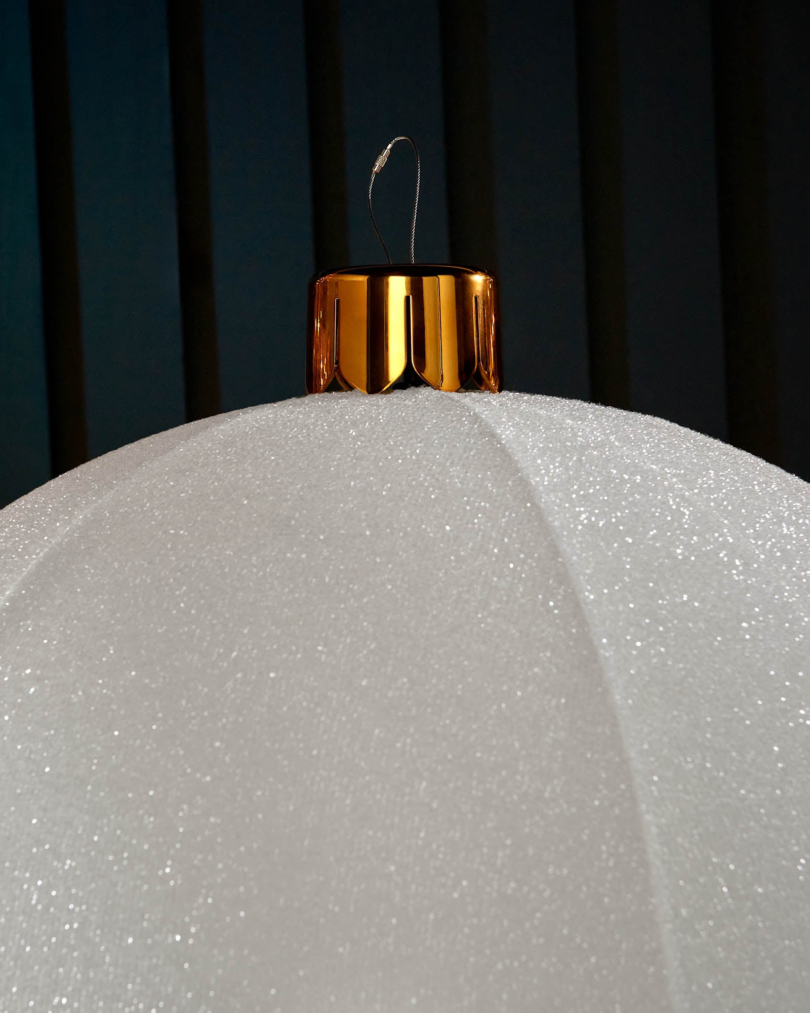 Inflatable Tinsel Christmas Bauble, White, 76 cm