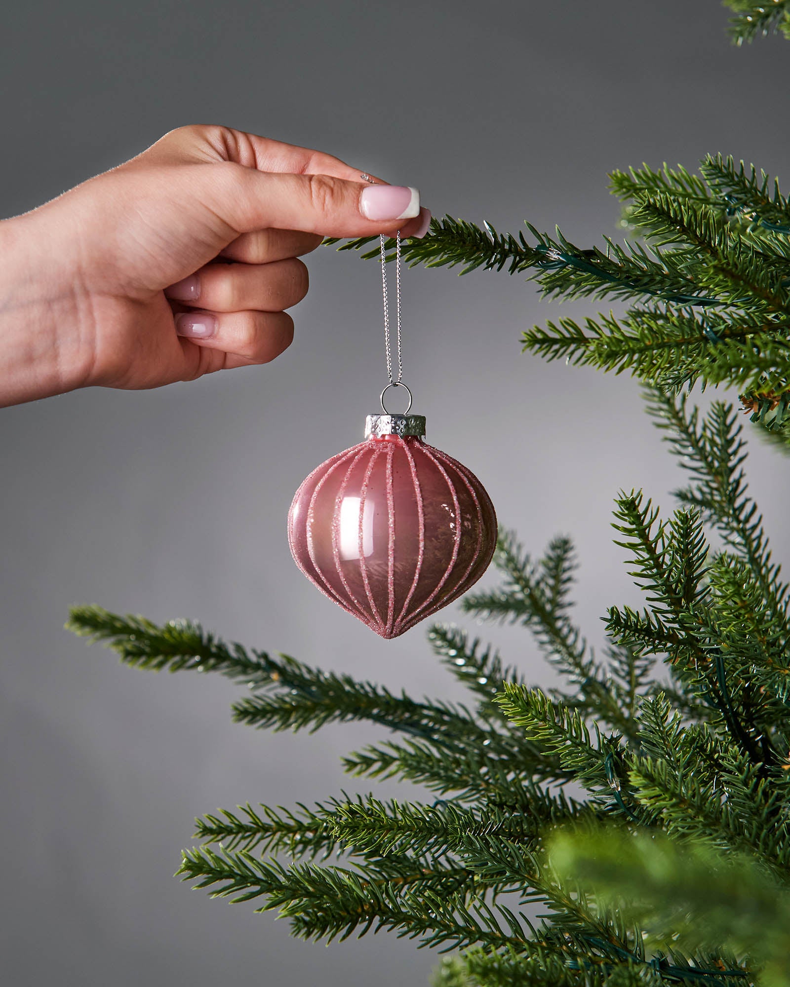 20 Baby Pink Glass Baubles