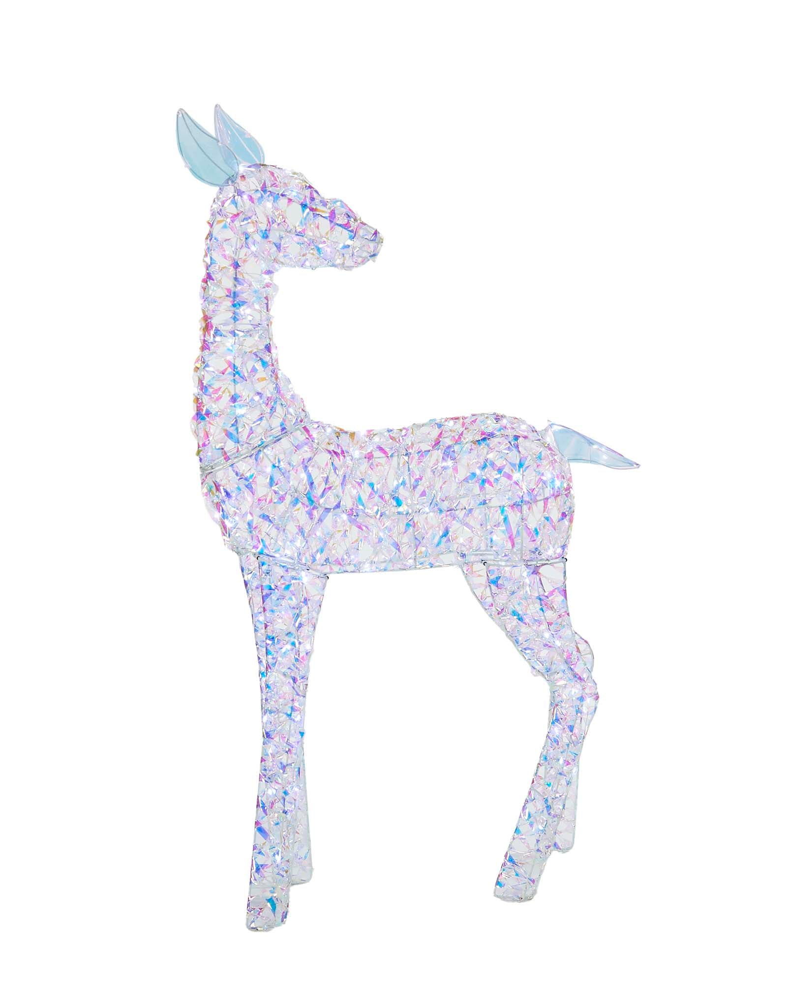 Pre-Lit 3D Iridescent Reindeer Family Silhouette, 125 cm