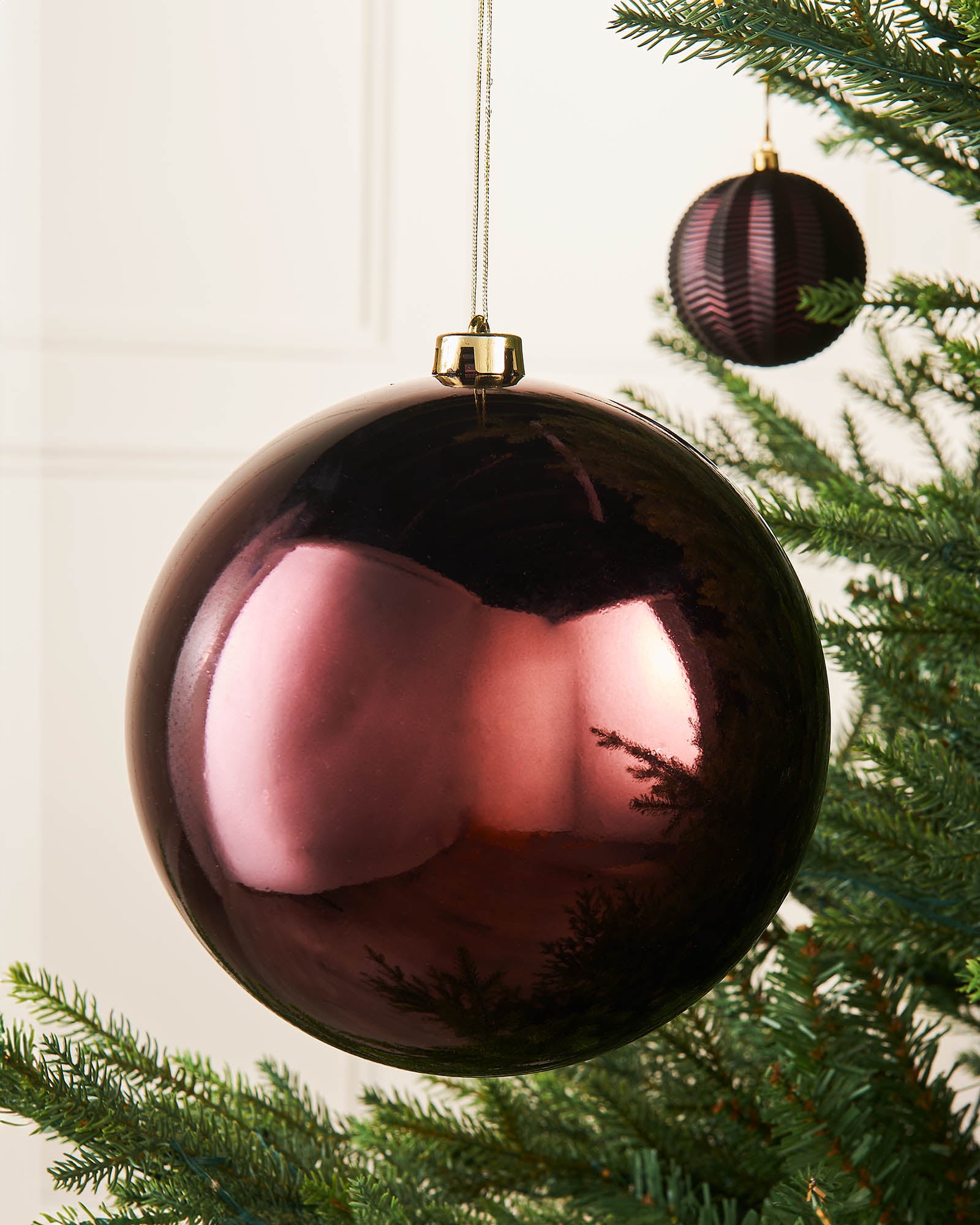 Burgundy Oversized Gloss Shatterproof Bauble, 20 cm