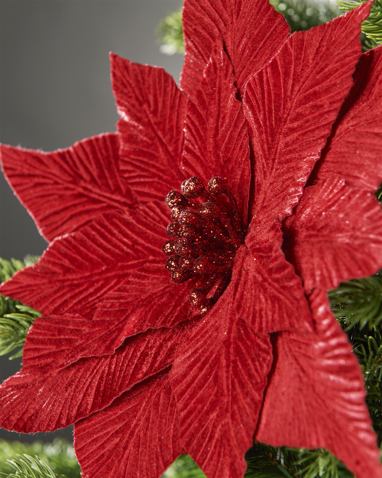 Red Artificial Poinsettia Flower, 32 cm