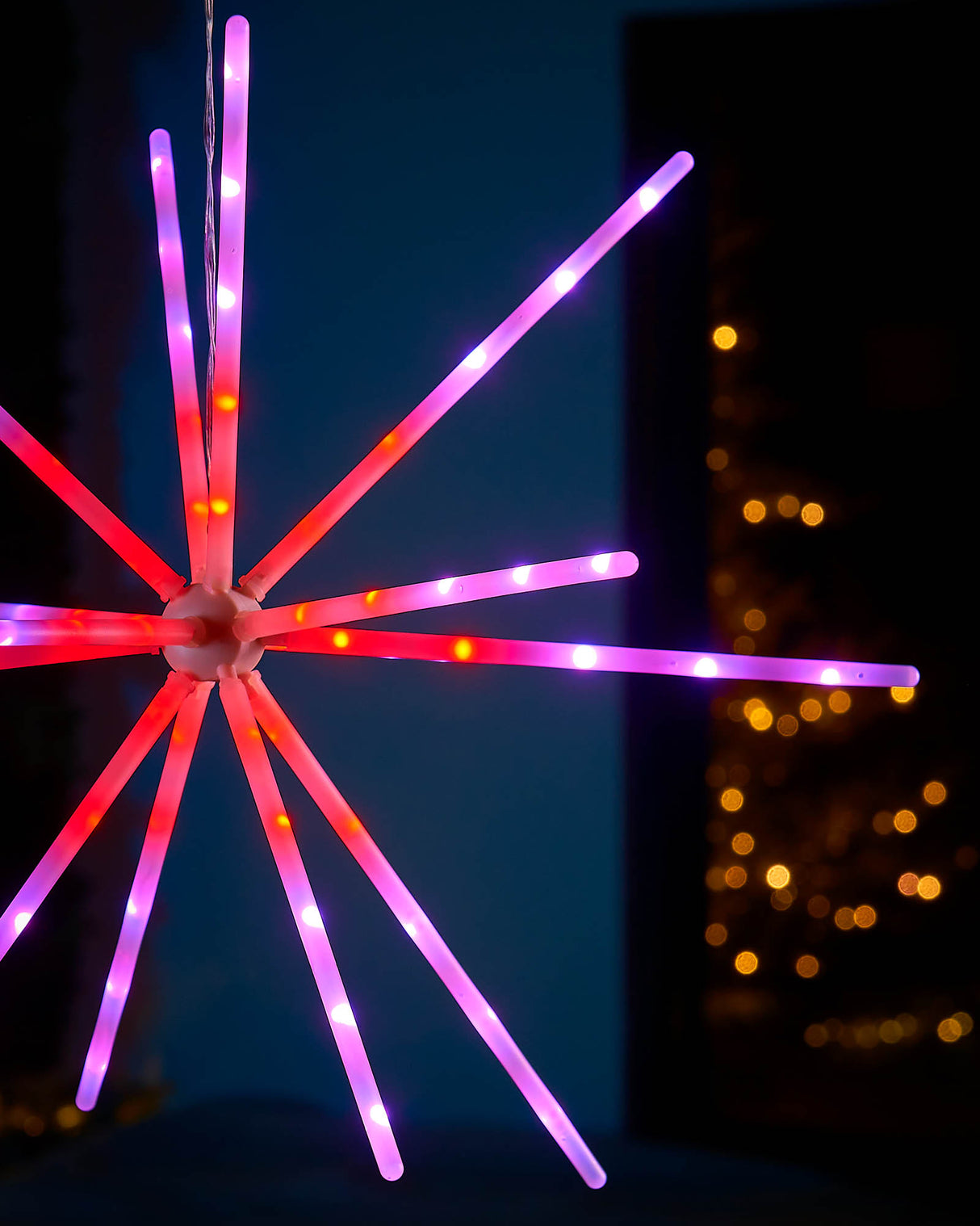 RGB LED Hanging Starburst Decoration, 56 cm