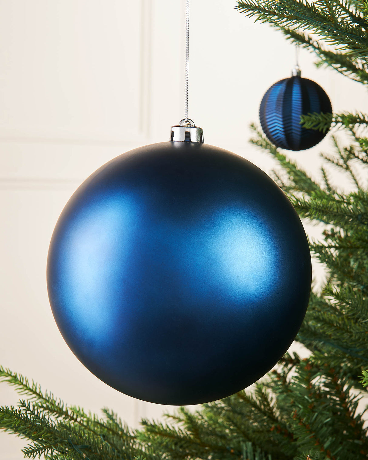 Navy Blue Large Matt Shatterproof Bauble, 20 cm