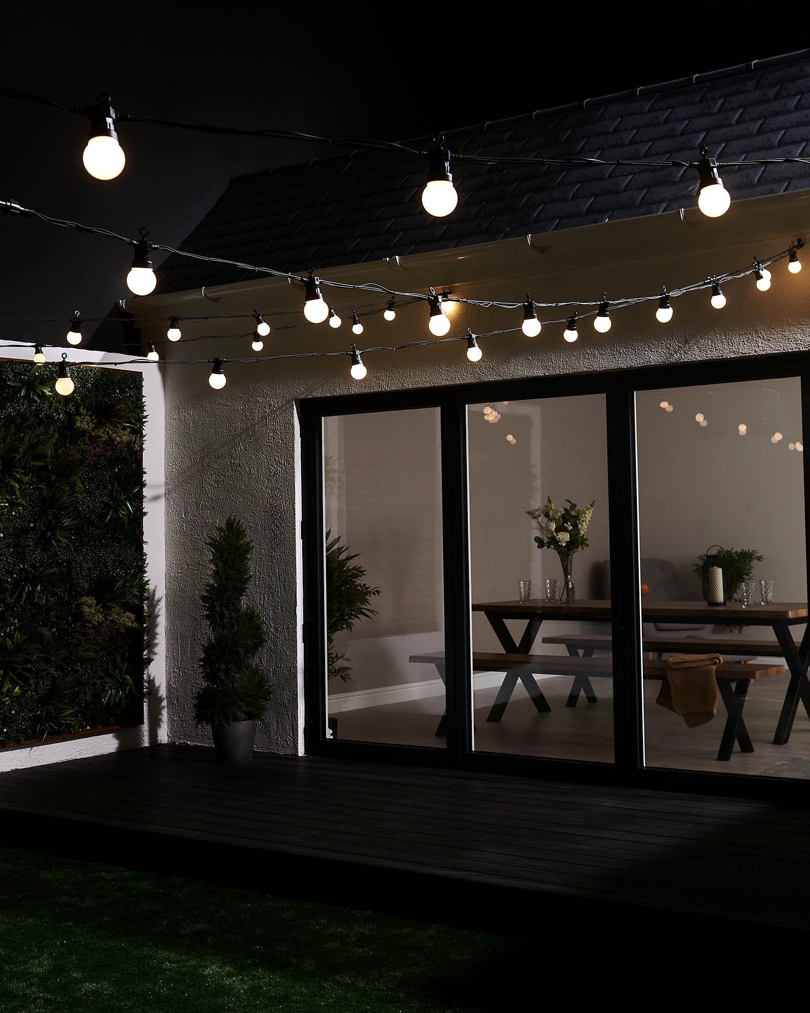 LINK PRO LED Festoon Lights, Black Cable, Warm White