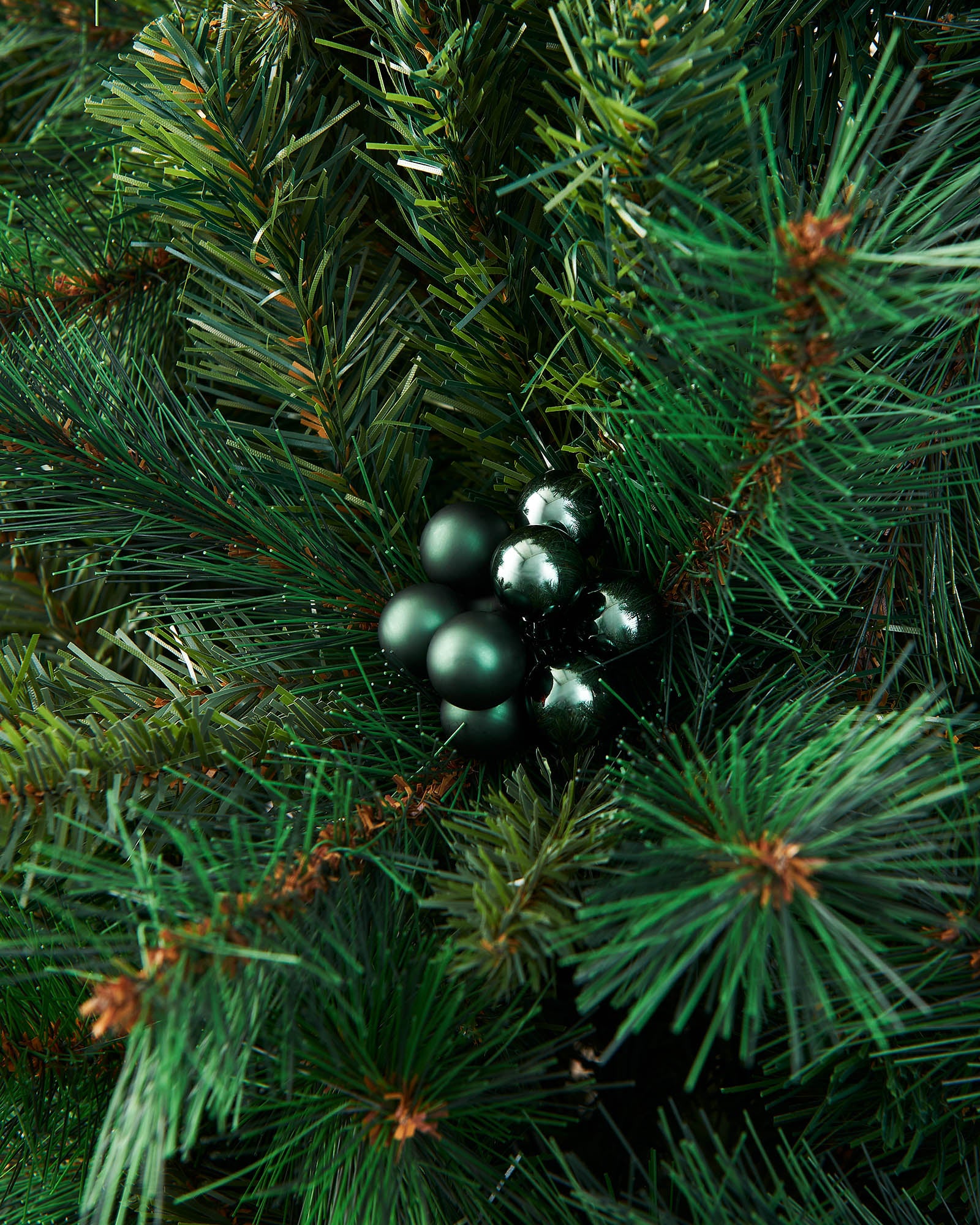 Ten Sage Green Glass Berry Cluster Baubles