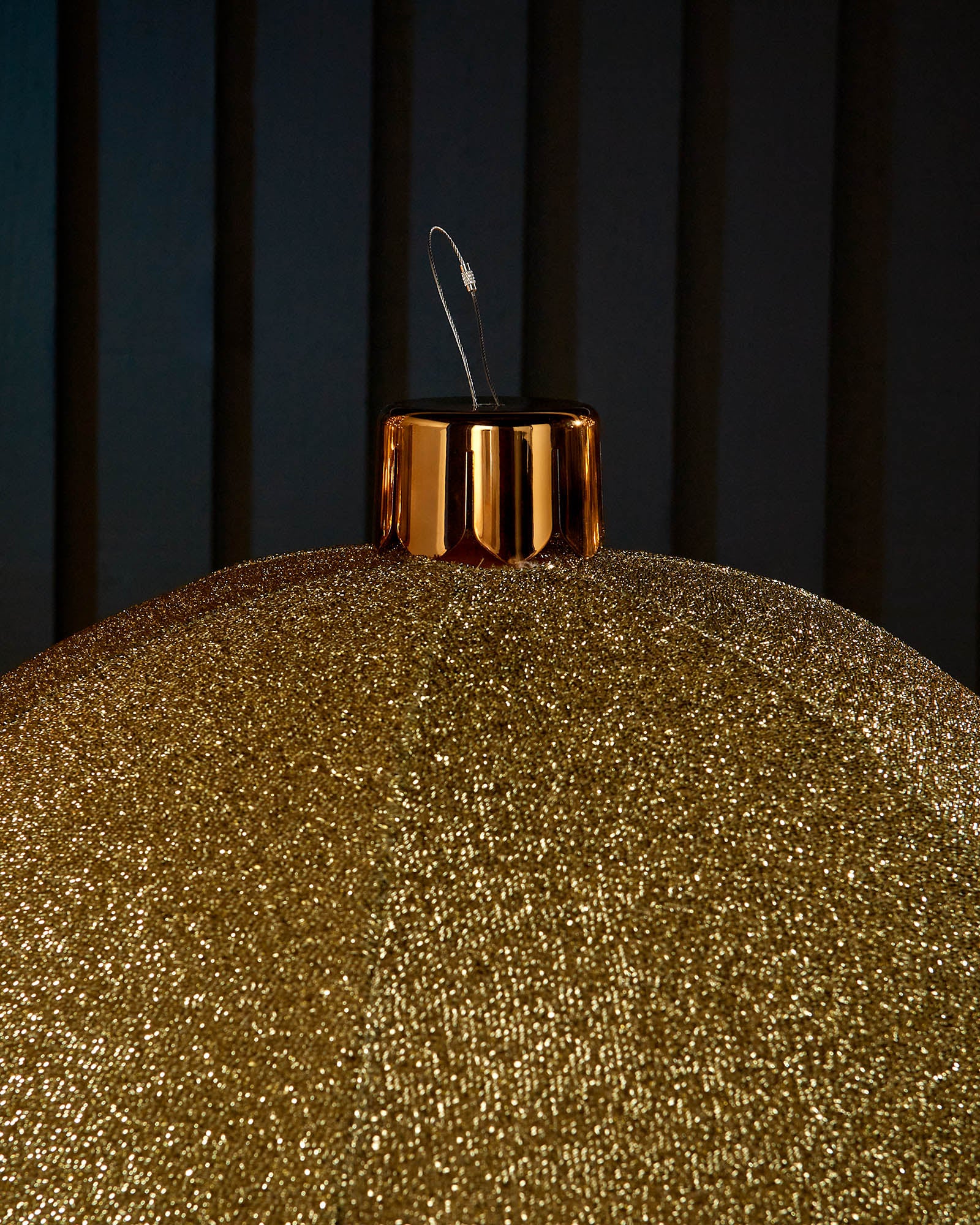 Inflatable Tinsel Christmas Bauble, Gold, 76 cm
