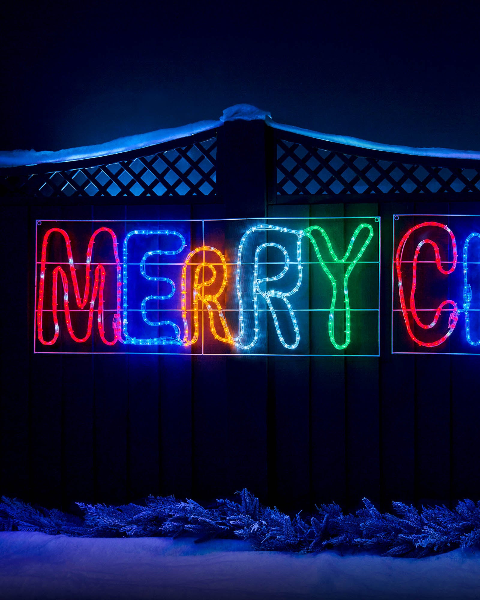Merry Christmas Rope Light, Multi-Coloured LEDs, 292 cm