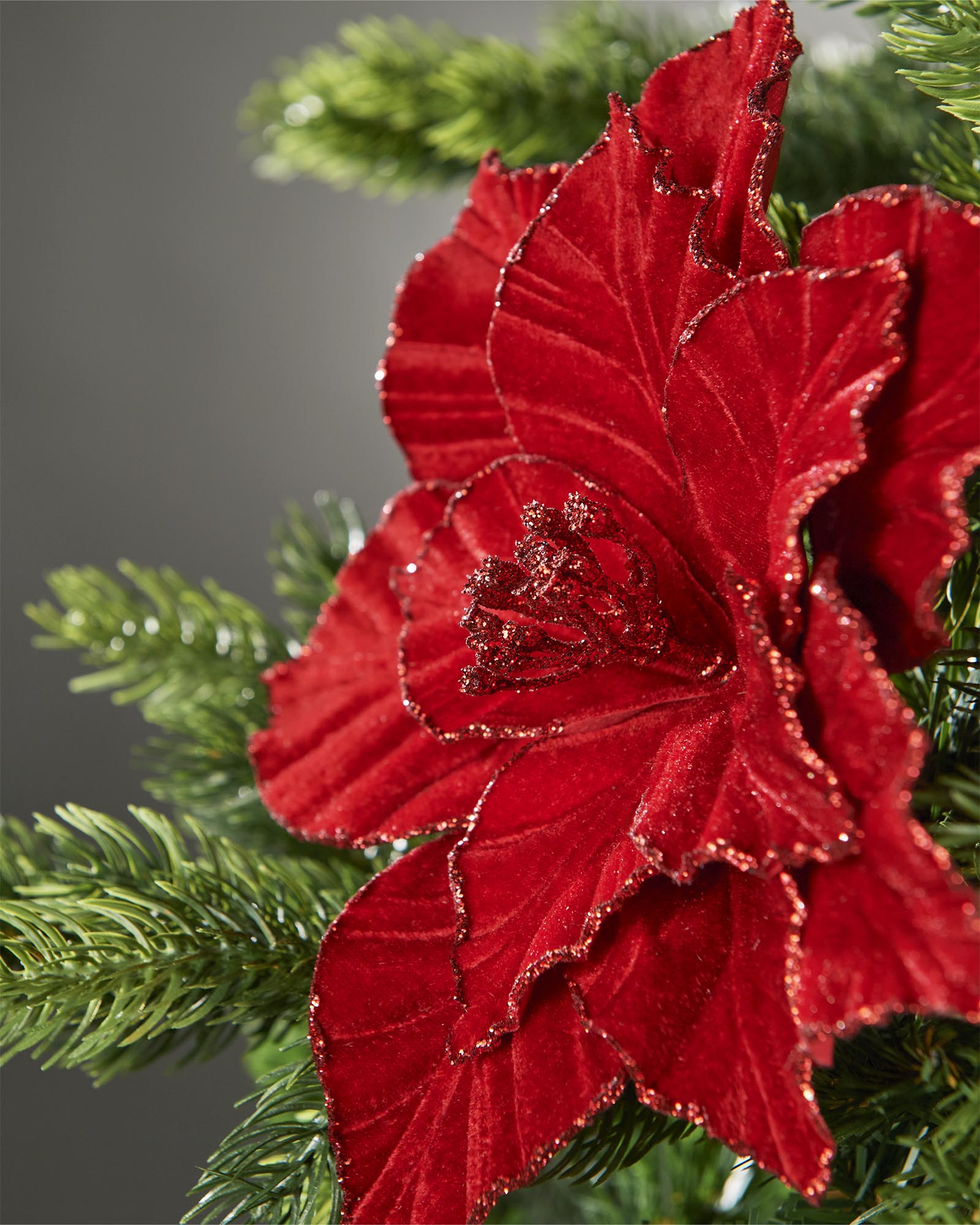Red Artificial Poinsettia Flower, 24 cm
