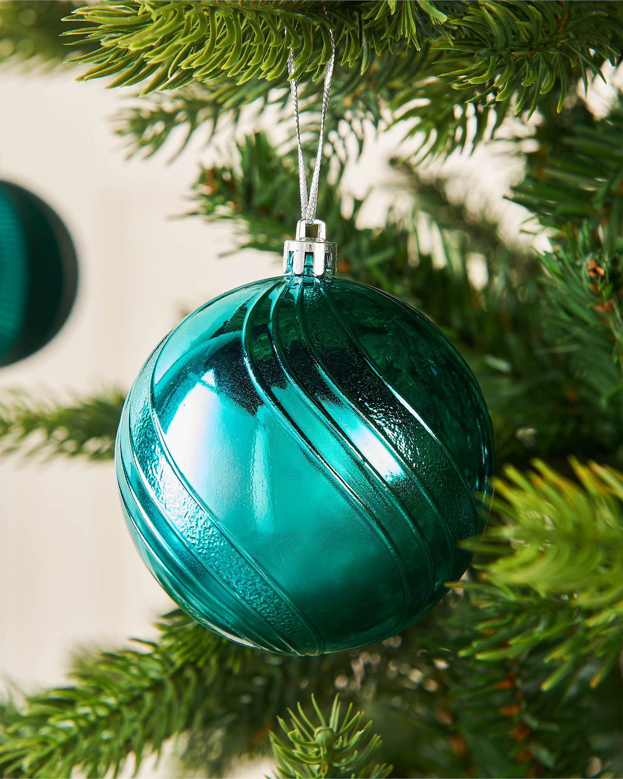 Teal Shatterproof Baubles, 16 Pack, 8 cm