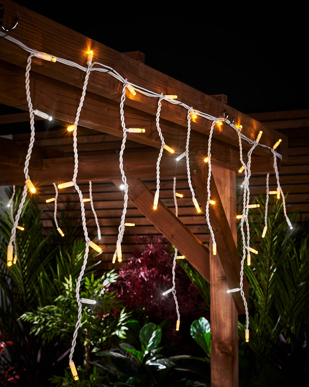 LINK PRO Twinkling LED Icicle Lights, Warm White / White