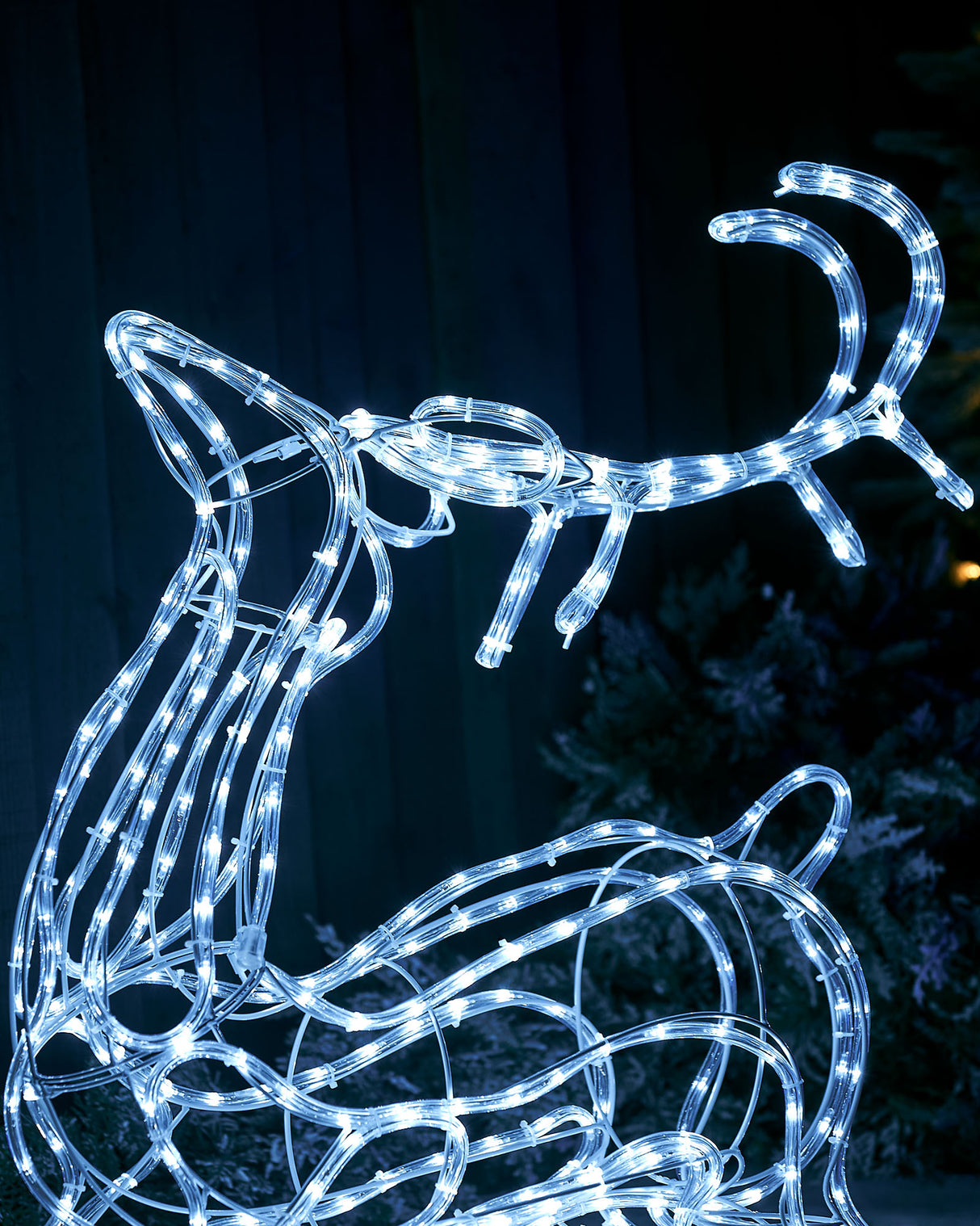 3D Sitting Reindeer Rope Light Silhouette, 93 cm