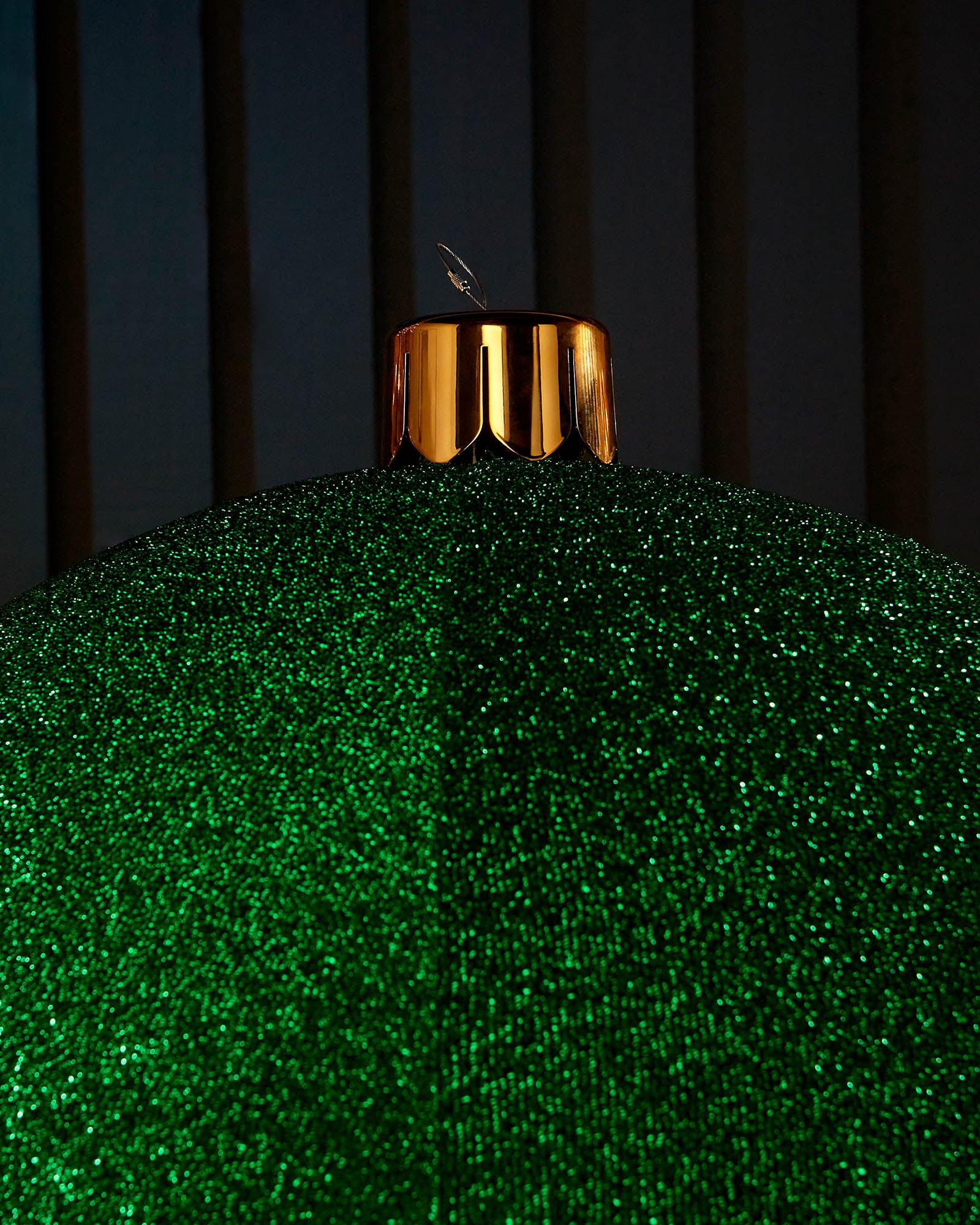 Inflatable Tinsel Christmas Bauble, Green, 76 cm