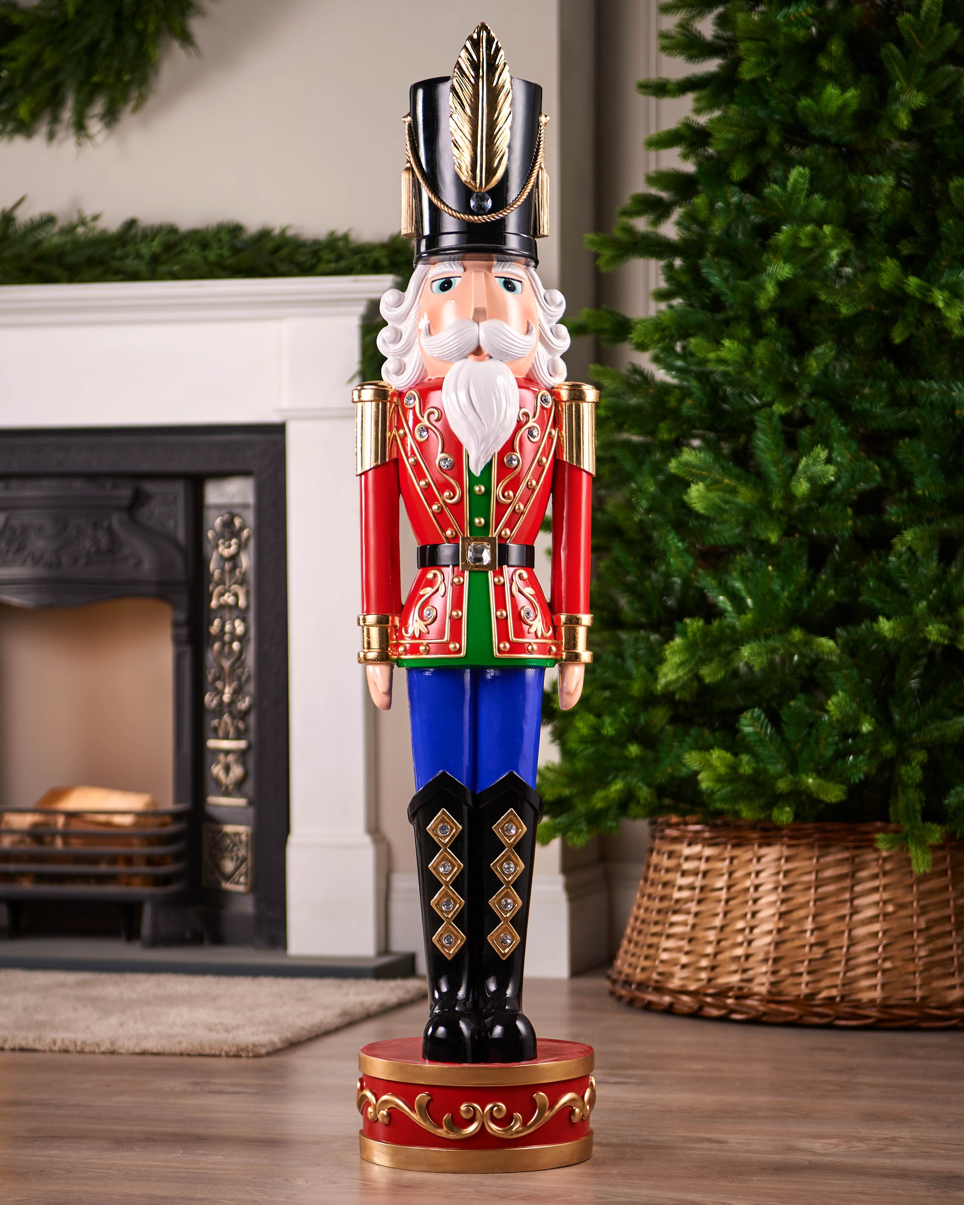 Traditional Christmas Resin Nutcracker, 4 ft