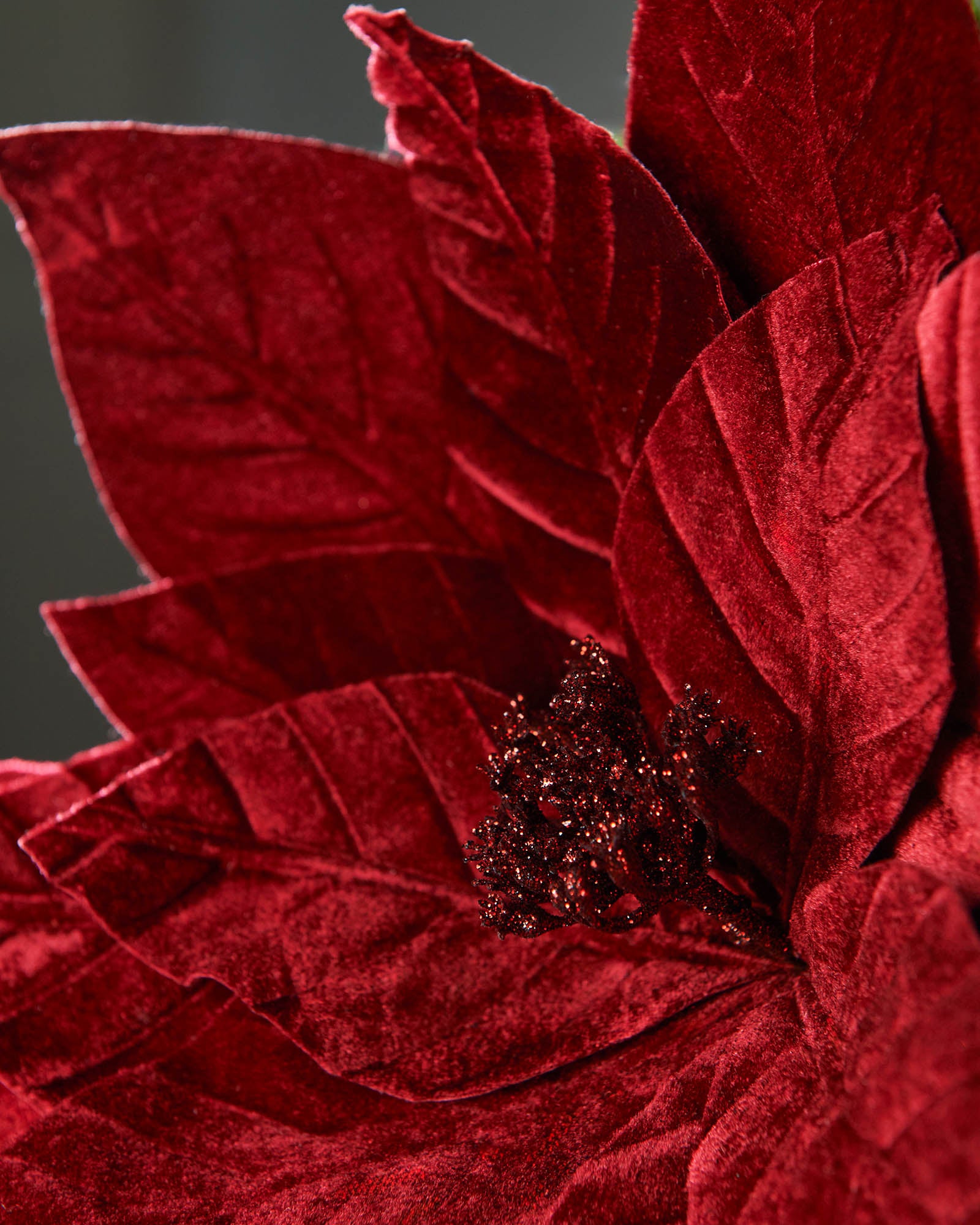 Burgundy Artificial Poinsettia Flower, 46 cm