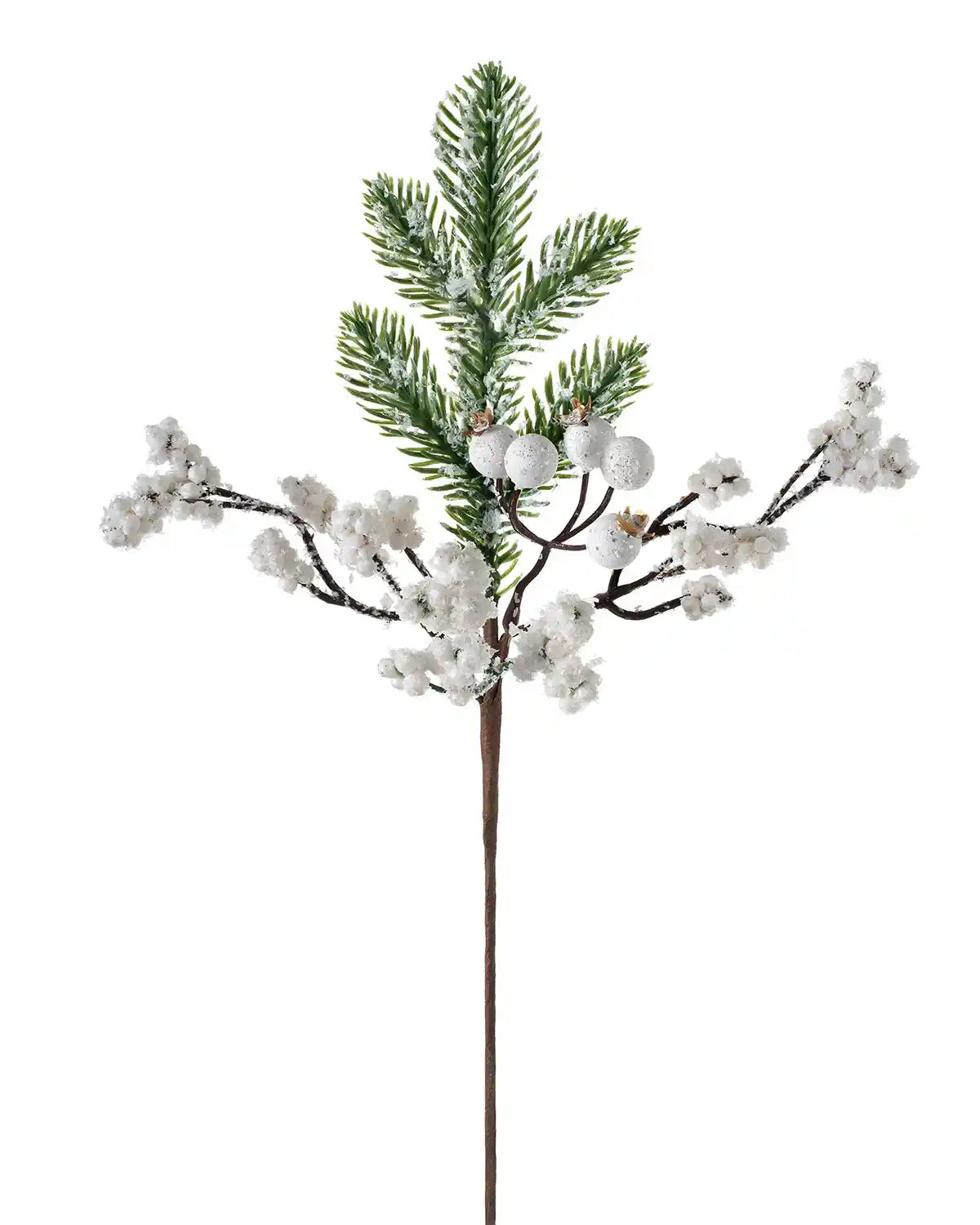31 cm white artificial berries pick on a white background